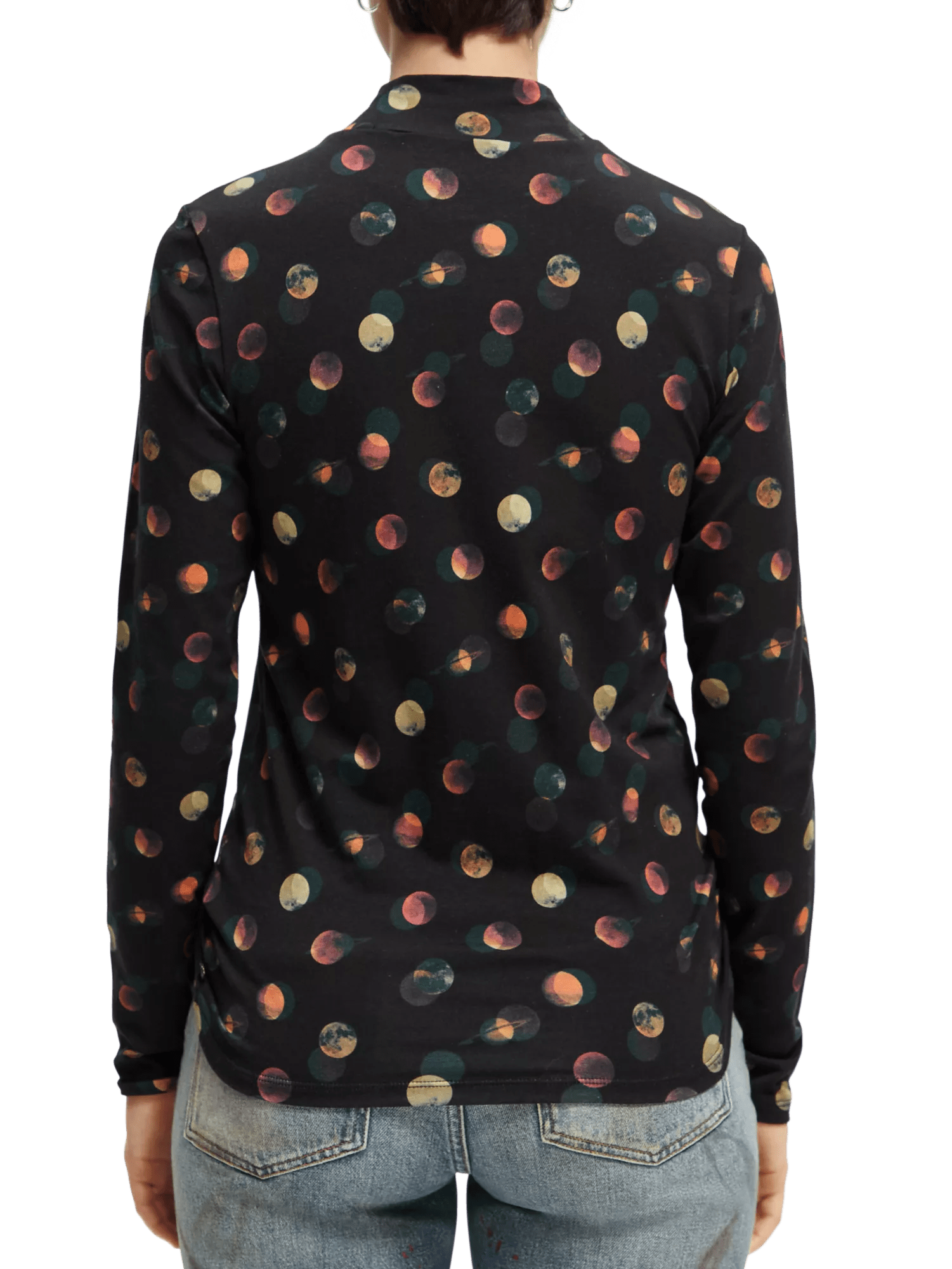 Maison Scotch - Printed Slim Fit LS Turtleneck Tee - Planets