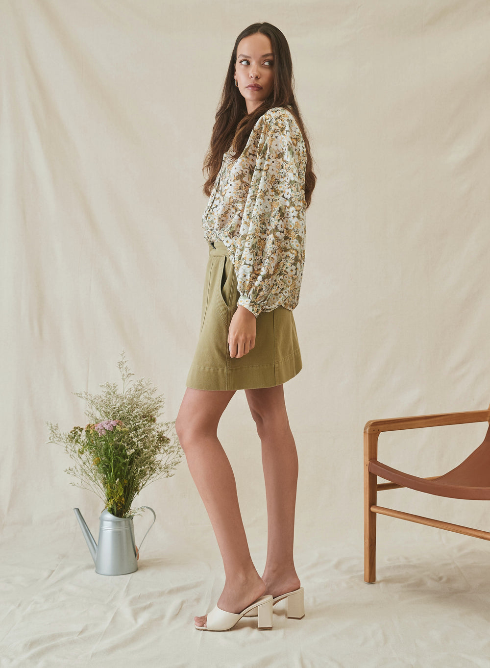 Esmaee - Indie Denim Skirt - Sage