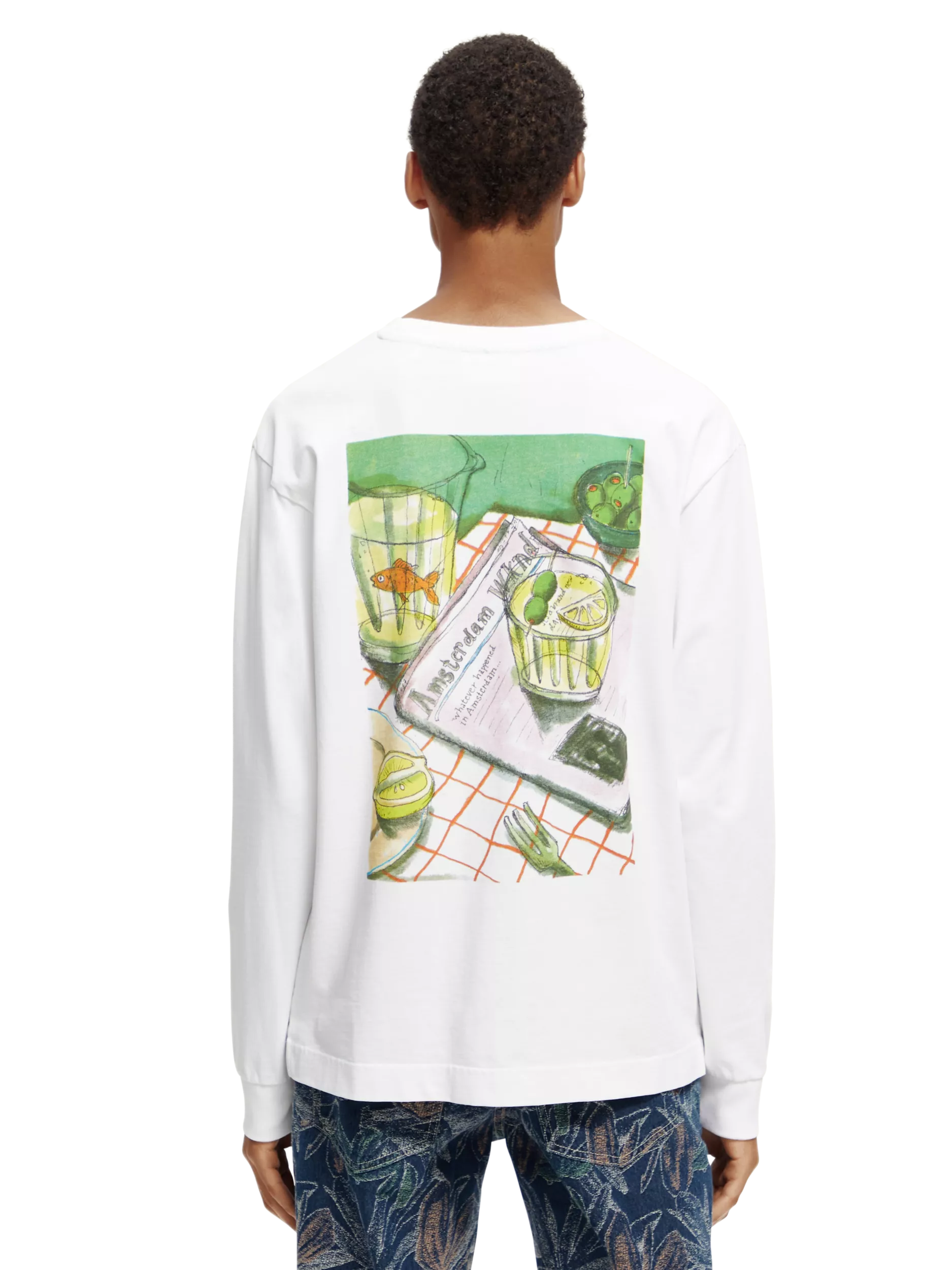 Scotch & Soda - Artwork LS Tee - White