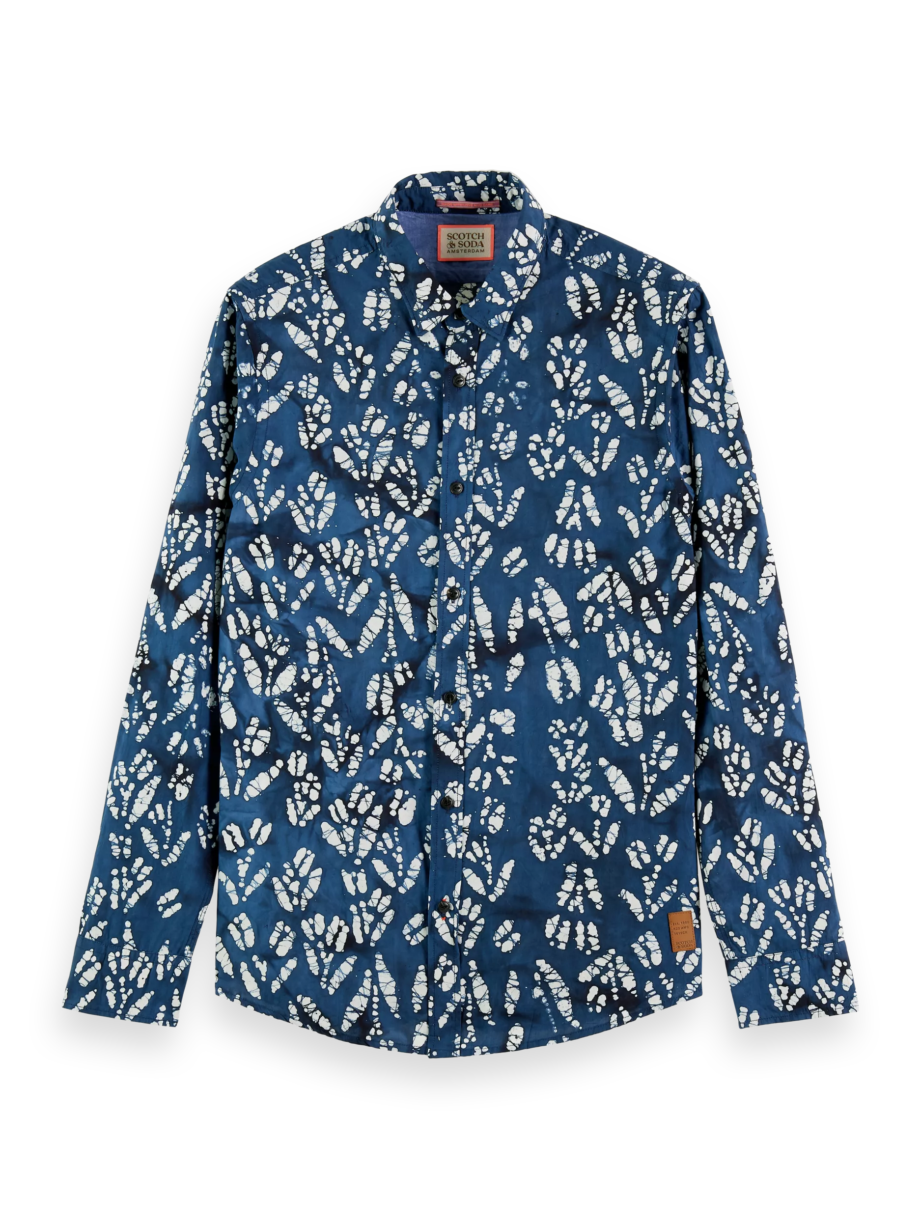 Scotch & Soda - Slim Fit Printed Poplin Shirt - Navy Dapple