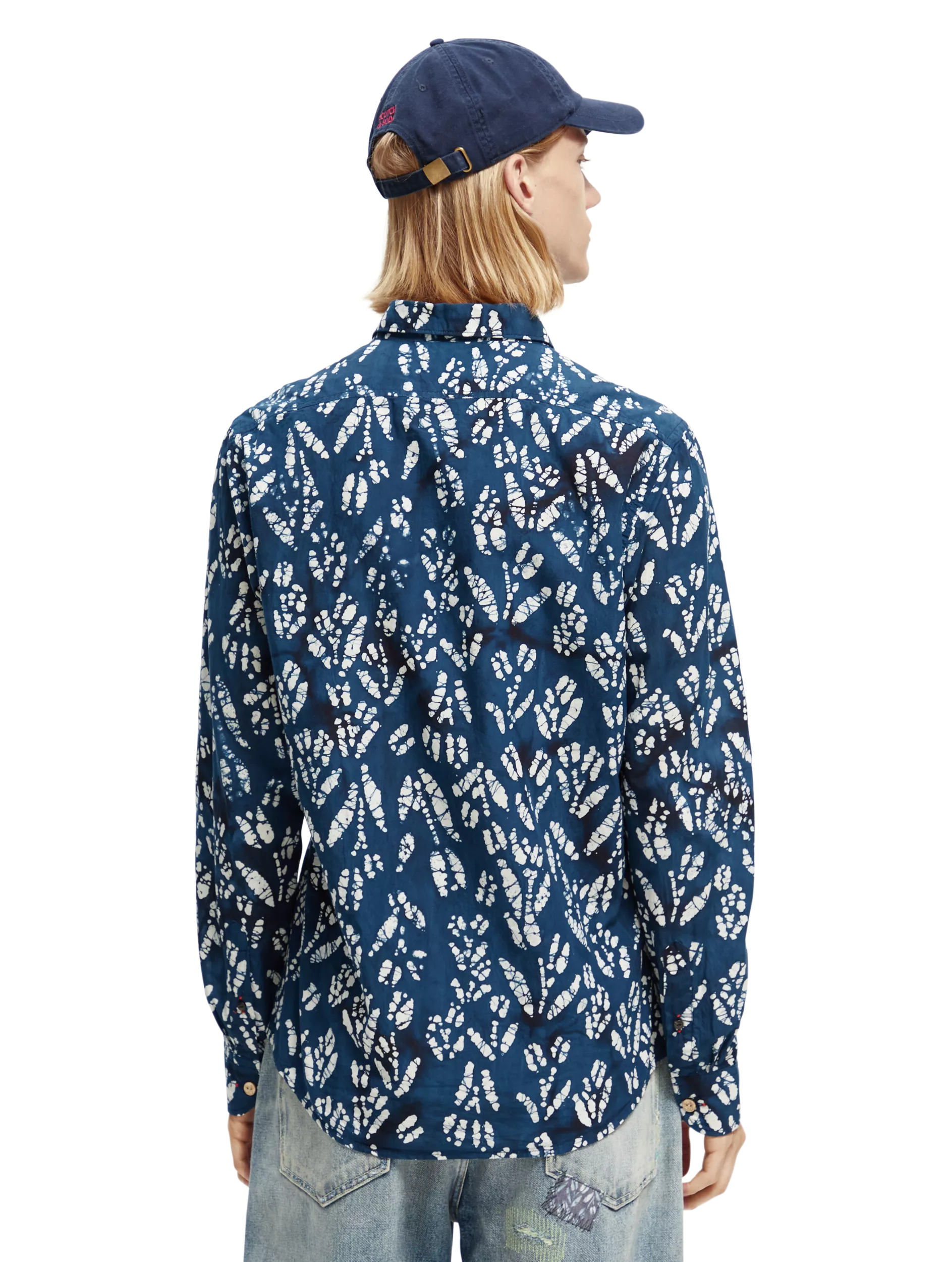 Scotch & Soda - Slim Fit Printed Poplin Shirt - Navy Dapple