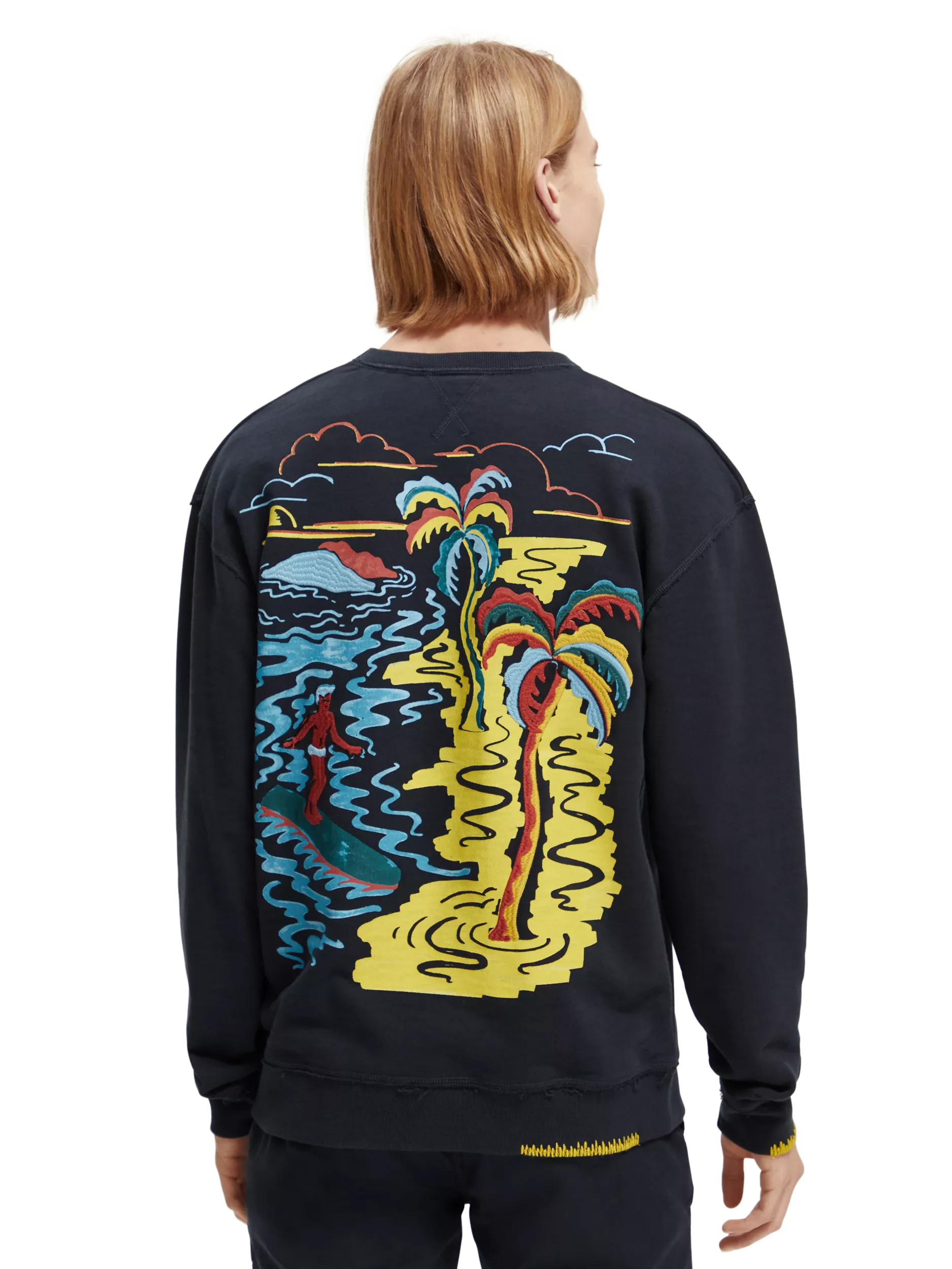 Scotch & Soda - Relaxed Fit Artwork Sweatshirt - Navy
