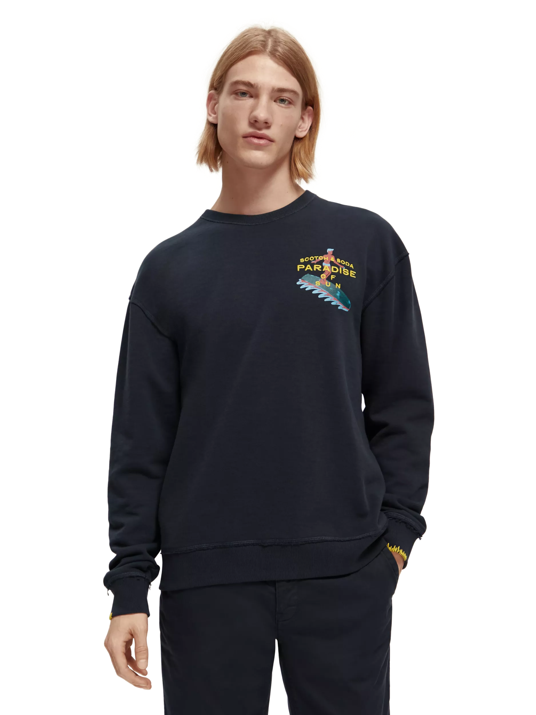 Scotch & Soda - Relaxed Fit Artwork Sweatshirt - Navy