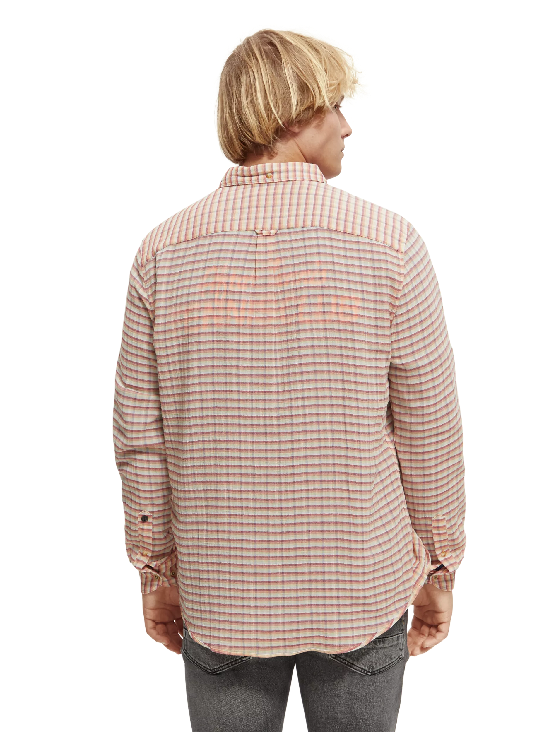 Scotch & Soda - Relaxed Fit Checked Seersucker Shirt - White/Multi