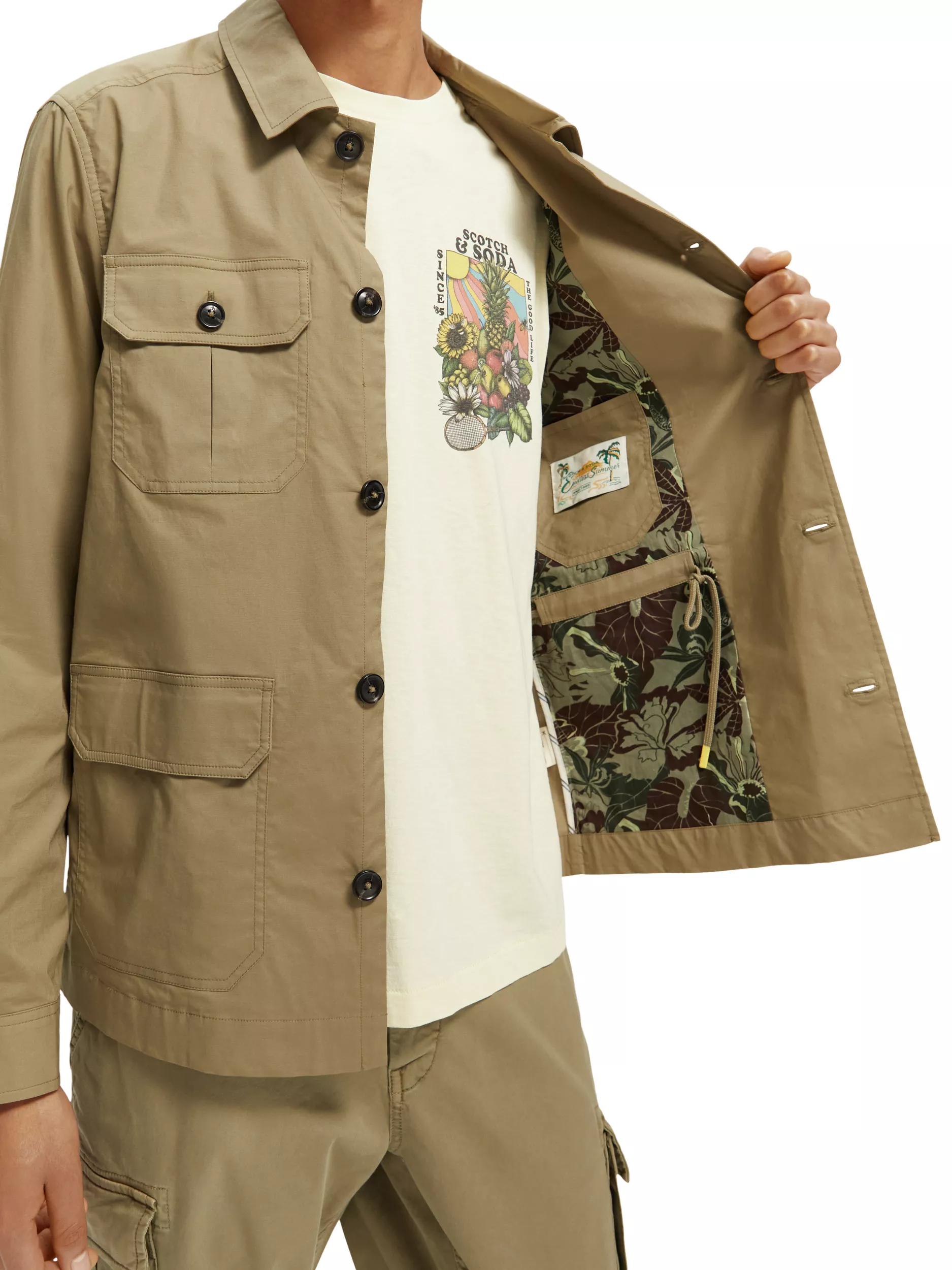 Scotch & Soda - Lightweight Poplin Army Jacket - Khaki