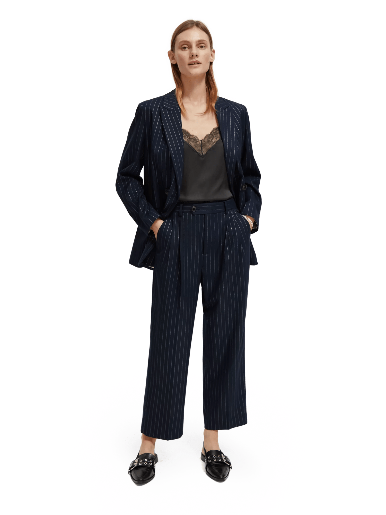 Maison Scotch - Loose Tapered Fit Pinstripe Pant - Night Pinstripe