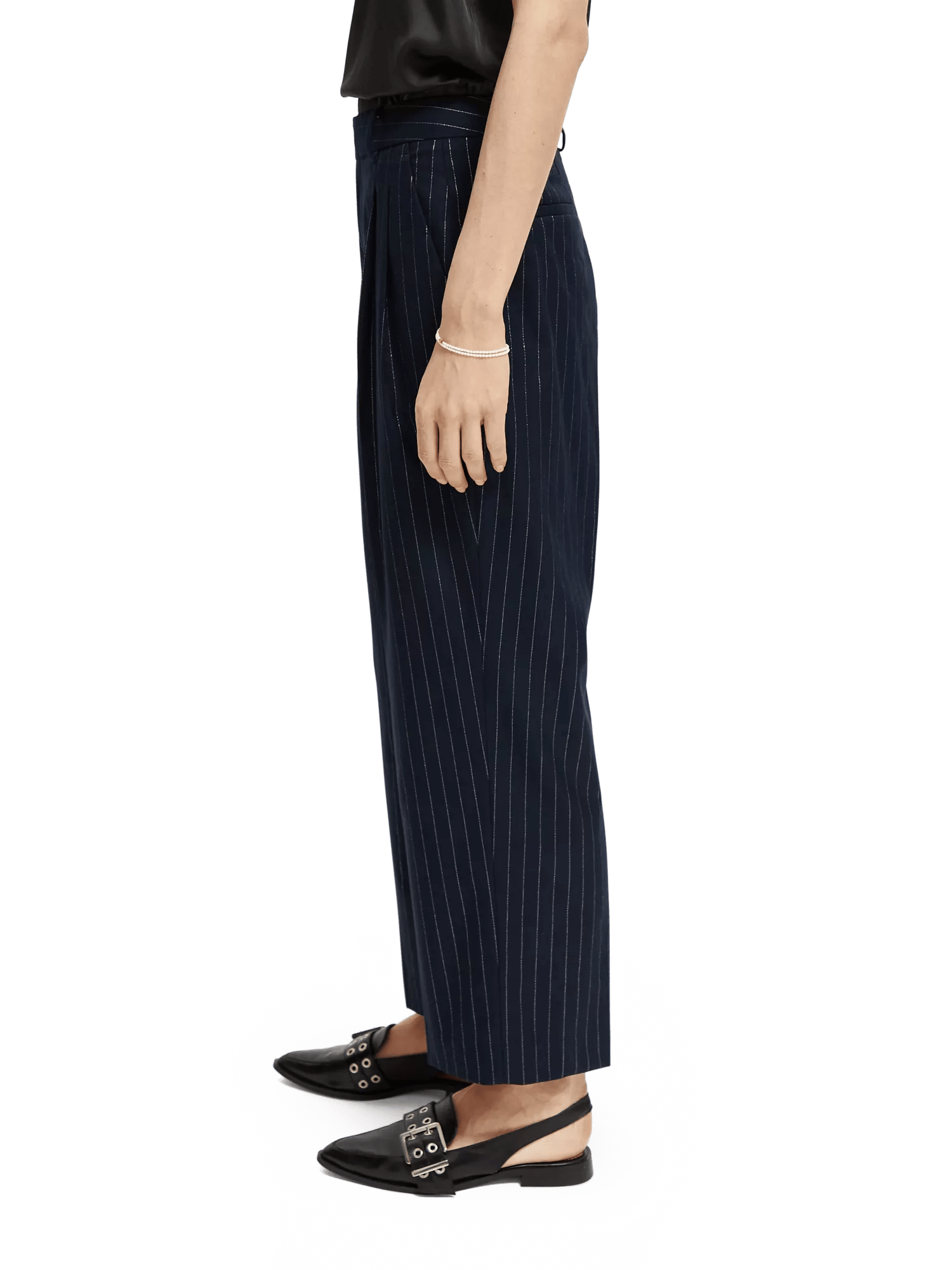 Maison Scotch - Loose Tapered Fit Pinstripe Pant - Night Pinstripe