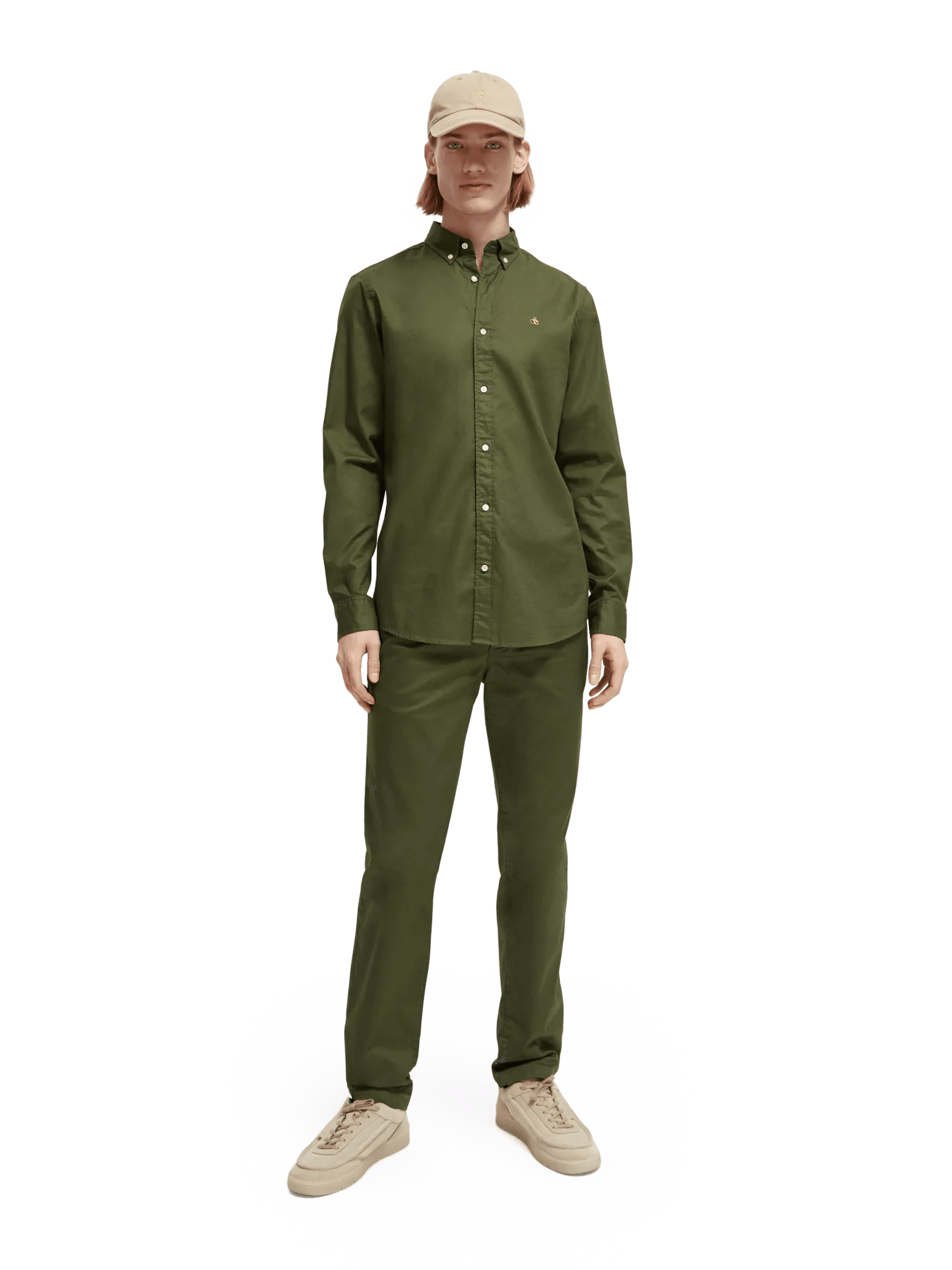 Scotch & Soda - Stuart Regular Slim Fit Chino - Field Green