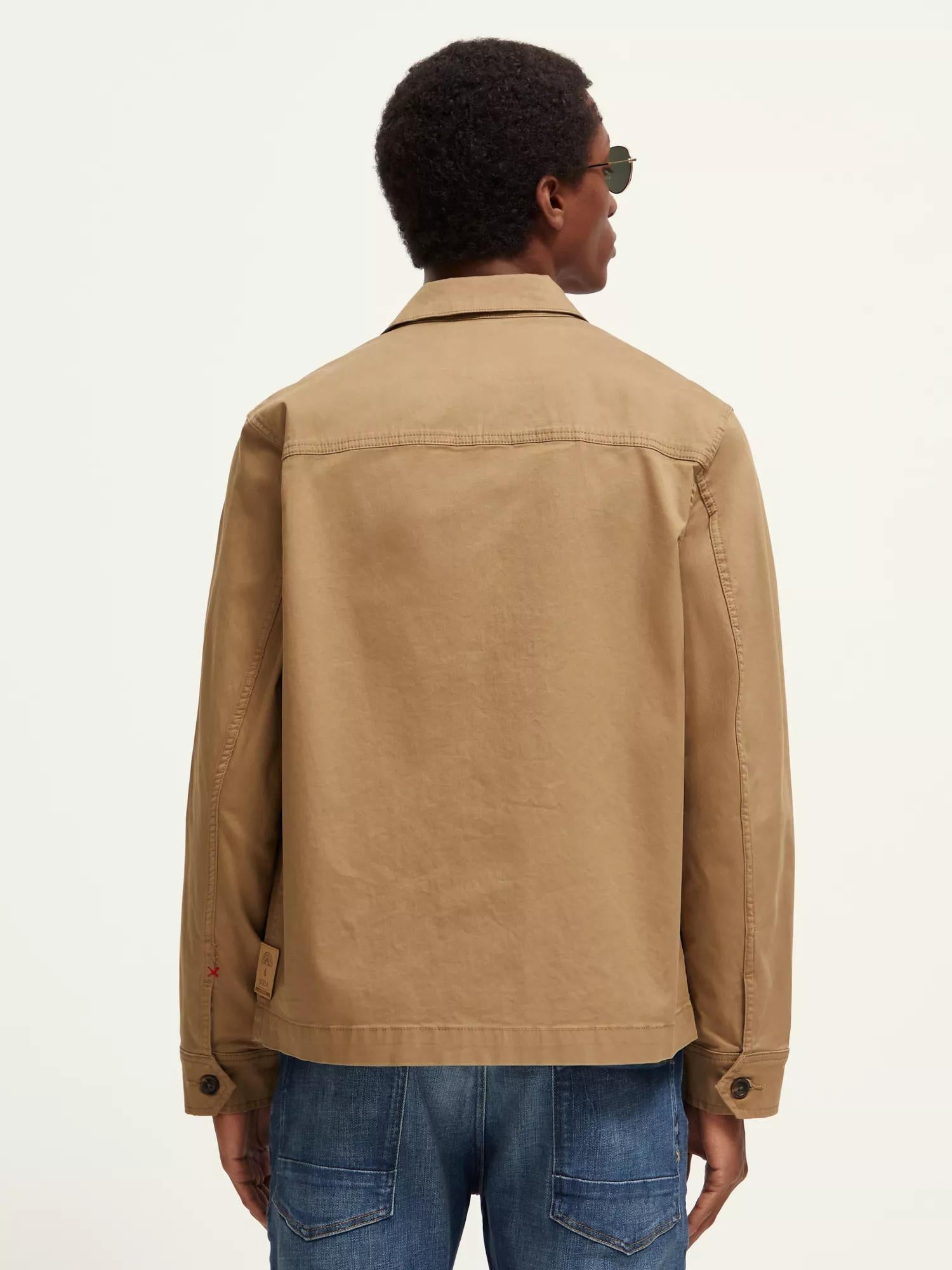 Scotch & Soda - Bead-Trimmed Twill Worker Jacket - Taupe