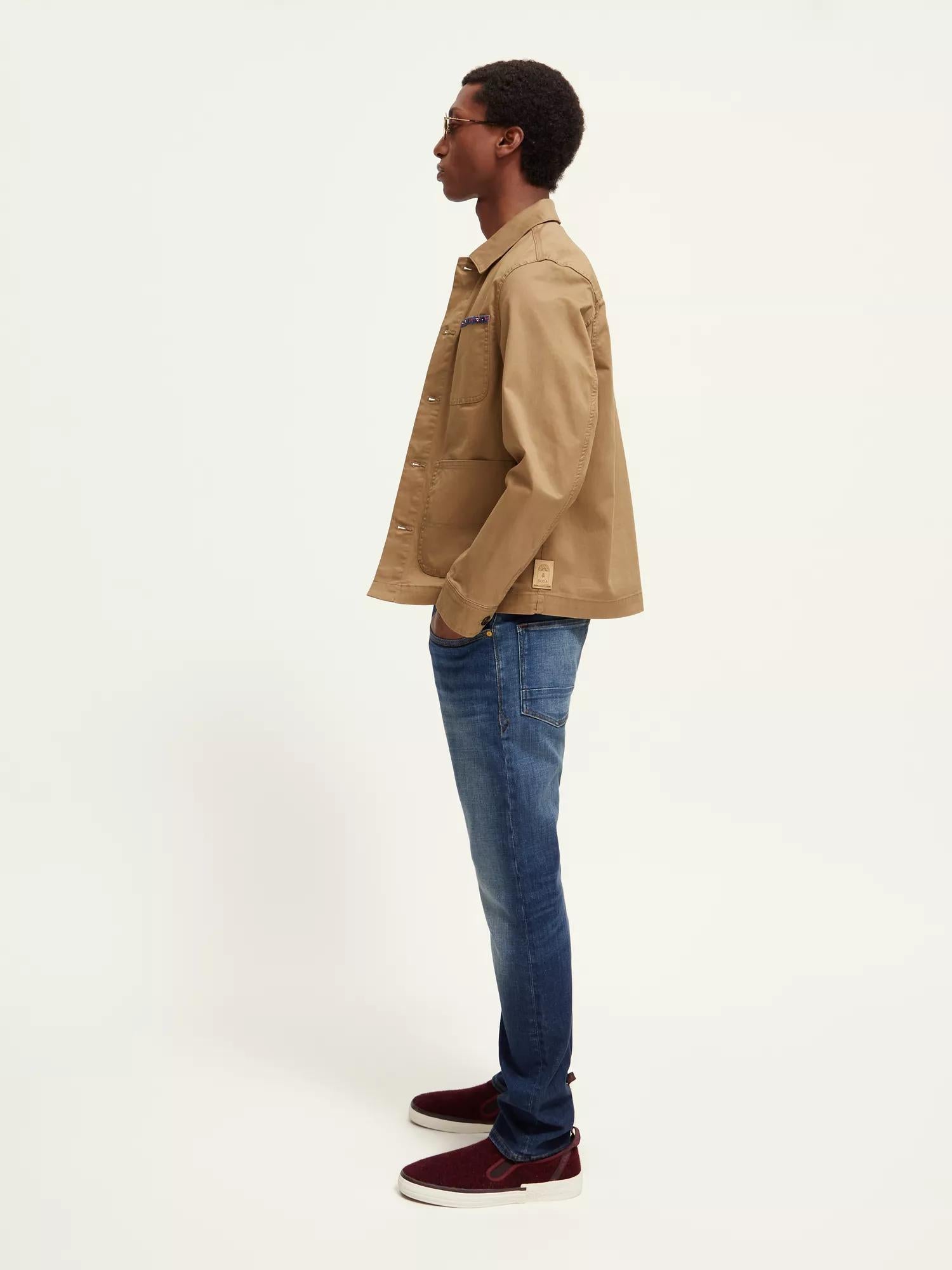 Scotch & Soda - Bead-Trimmed Twill Worker Jacket - Taupe