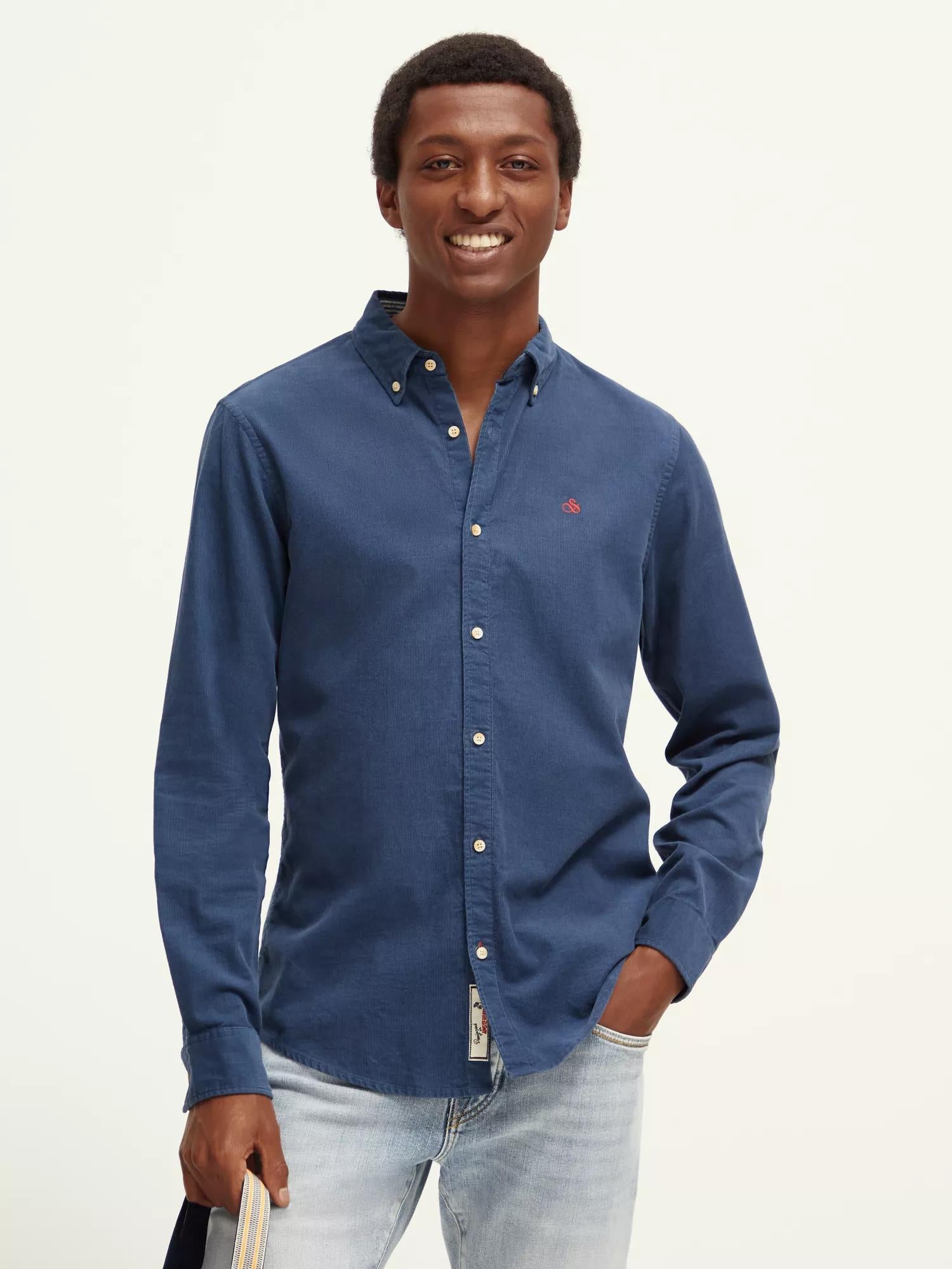 Scotch & Soda - Slim Fit Corduroy Shirt - Storm Blue