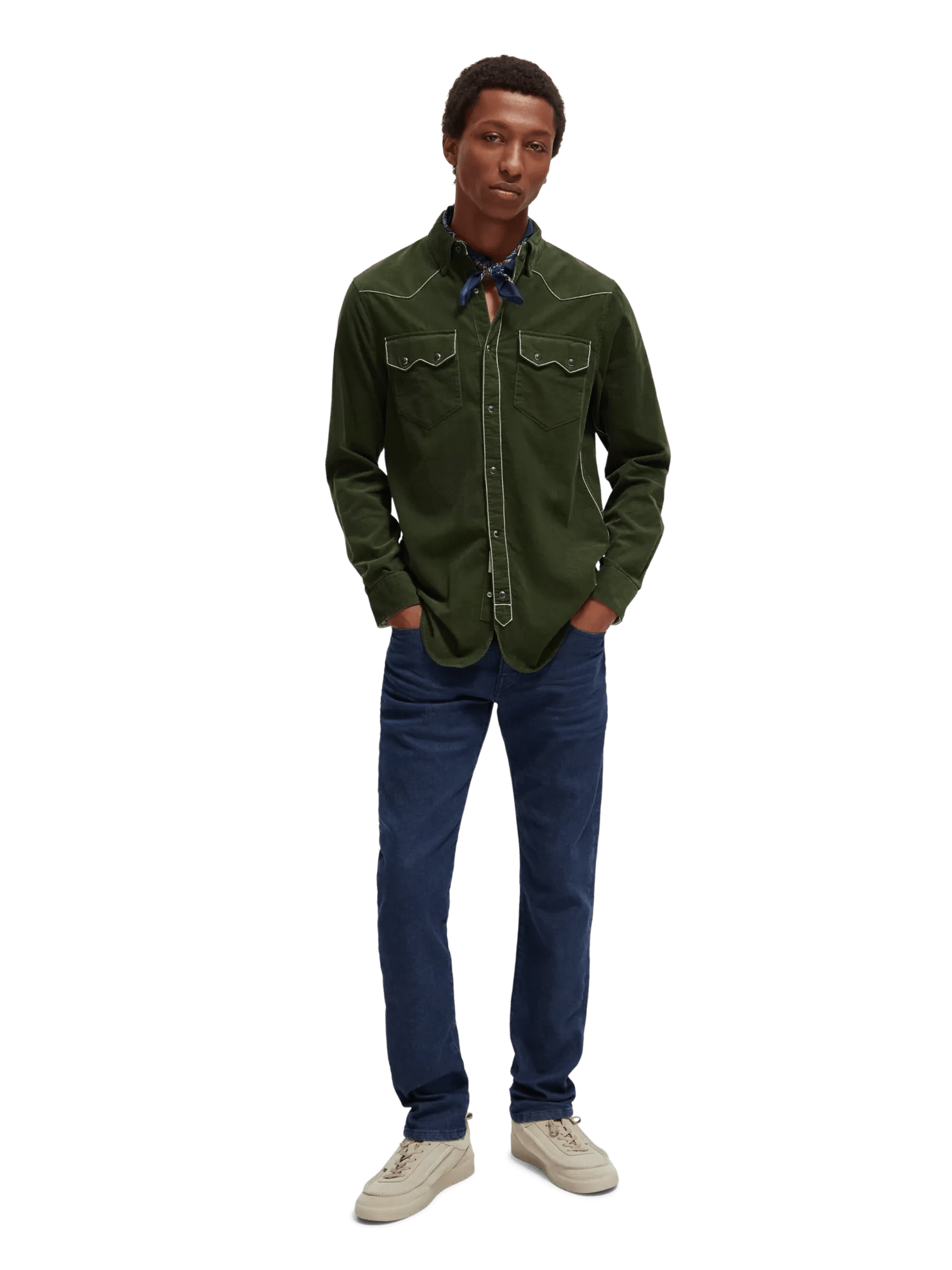 Scotch & Soda - Corduroy Western Shirt - Field Green