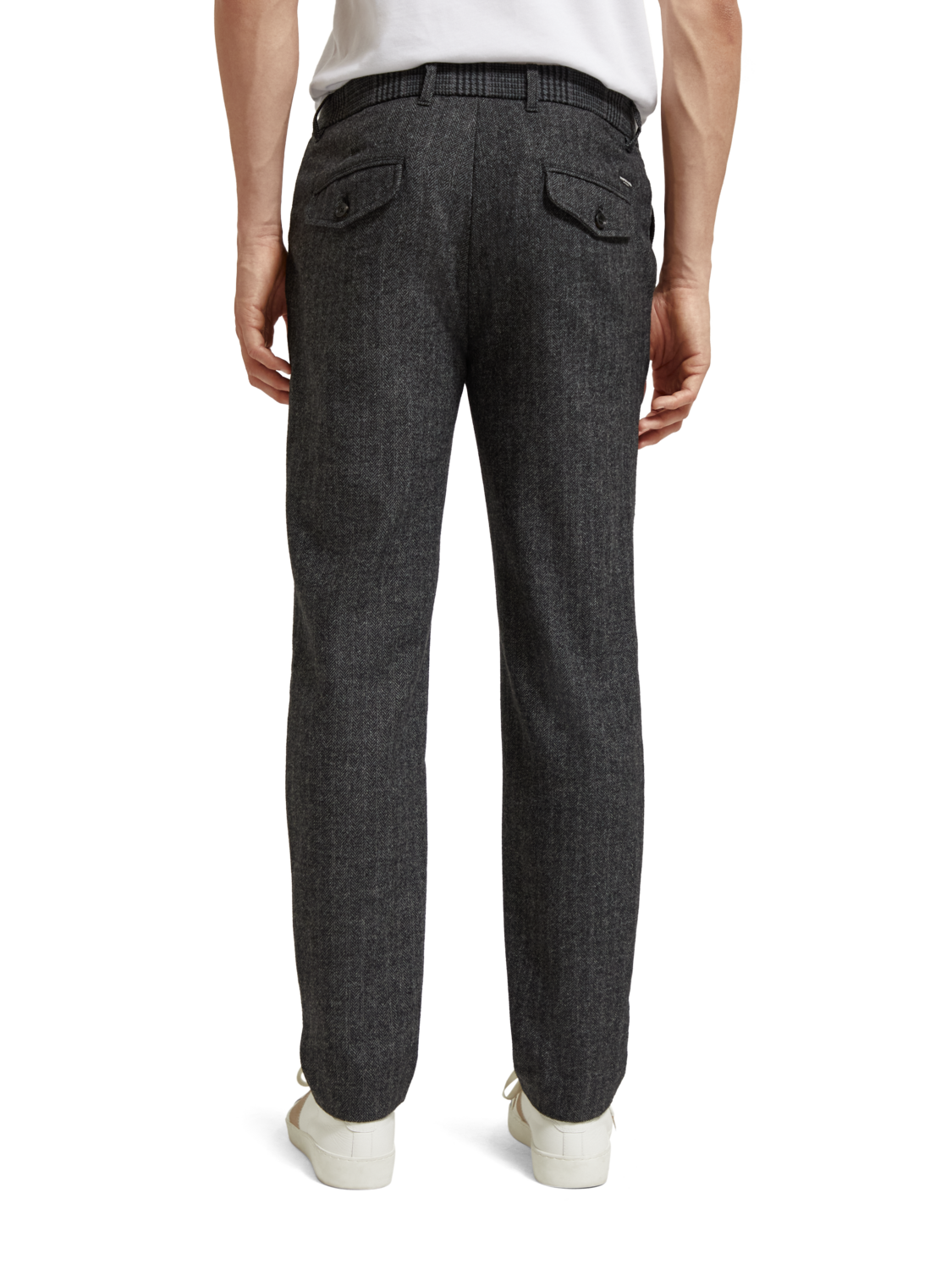 Scotch & Soda - Stuart Regular Slim Fit Chino - Grey Black Herringbone