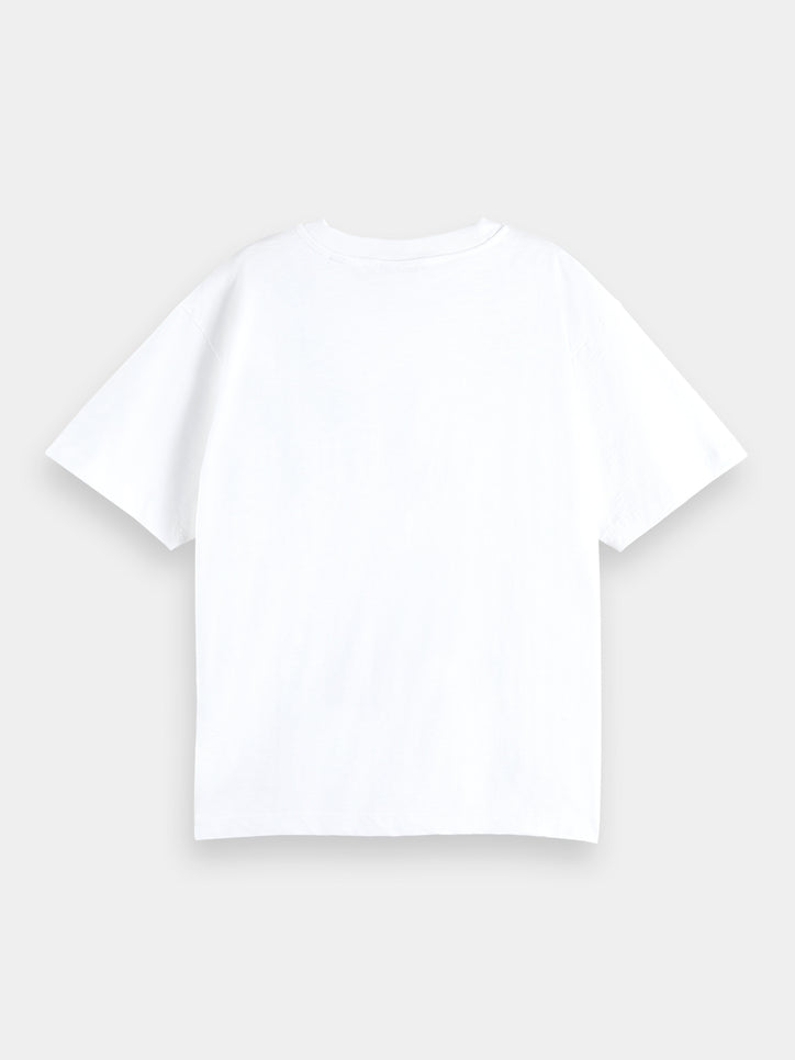 Maison Scotch - Loose Fit Wildflower Artwork Tee - White