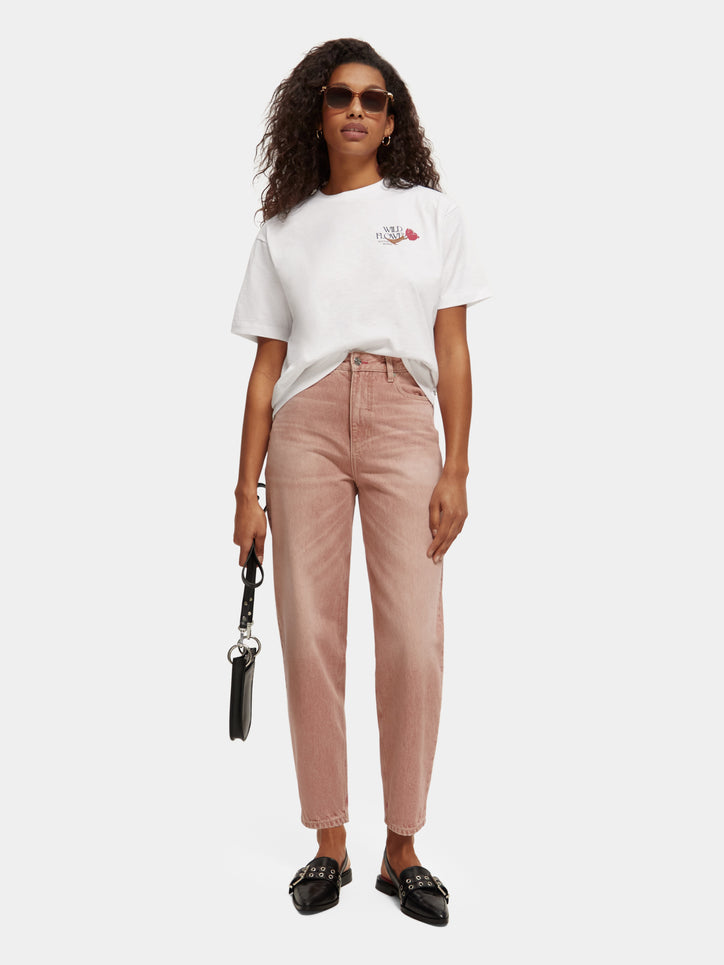 Maison Scotch - Loose Fit Wildflower Artwork Tee - White