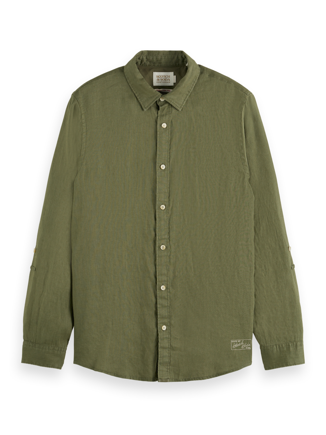 Scotch & Soda - Regular Fit Linen Shirt - Army