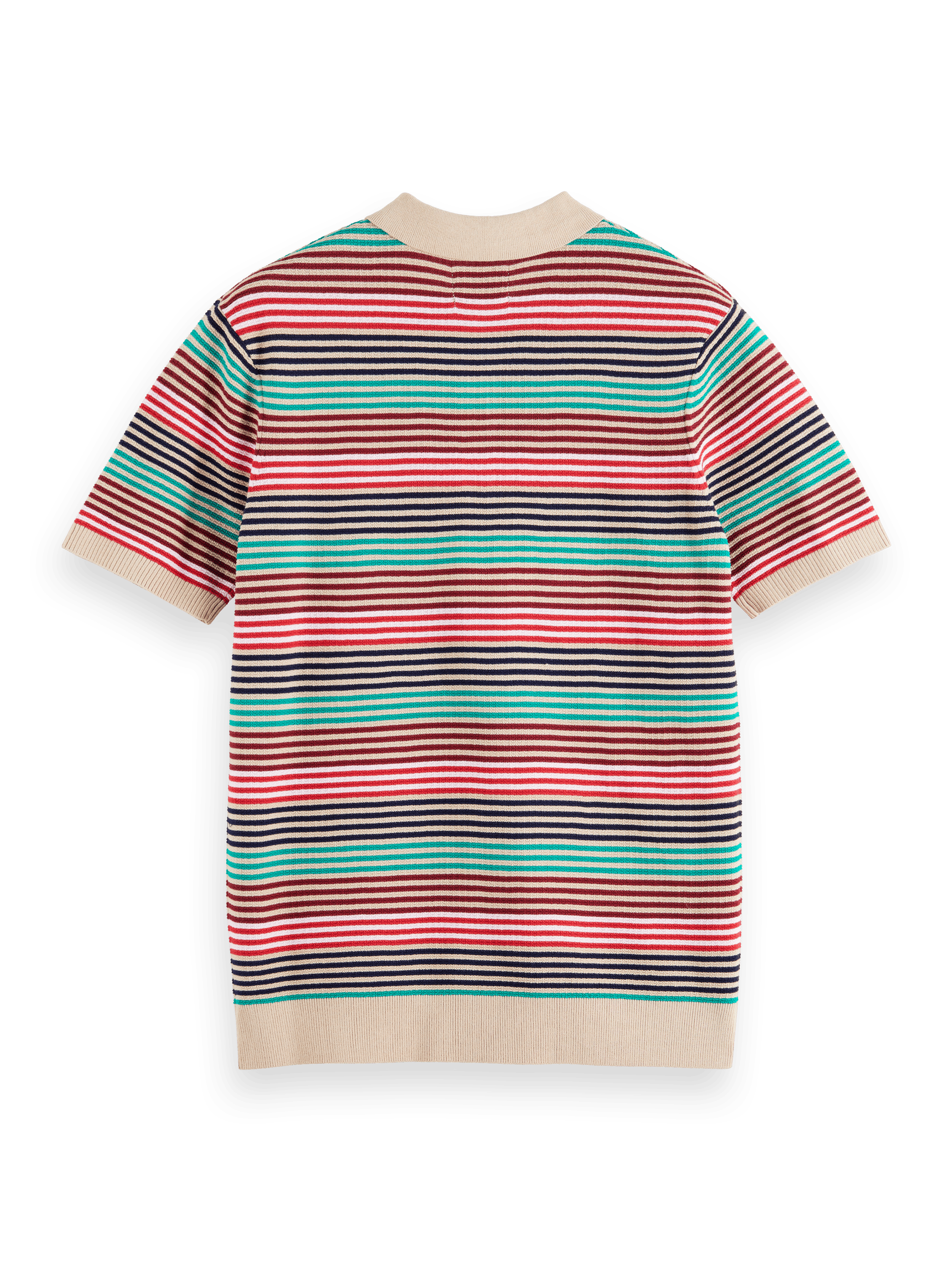 Scotch & Soda - Structured Stripe Knitted Polo - Multi Stripe