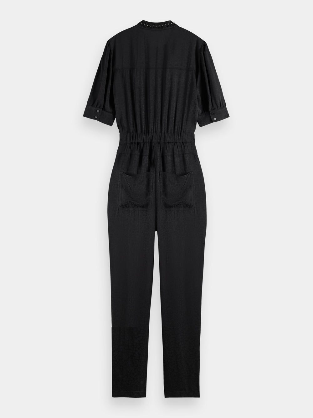 Maison Scotch - Beaded Collar SS Jumpsuit - Evening Black