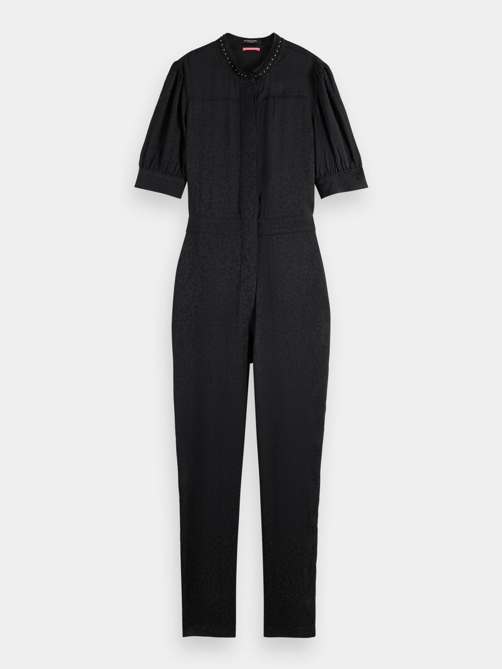 Maison Scotch - Beaded Collar SS Jumpsuit - Evening Black