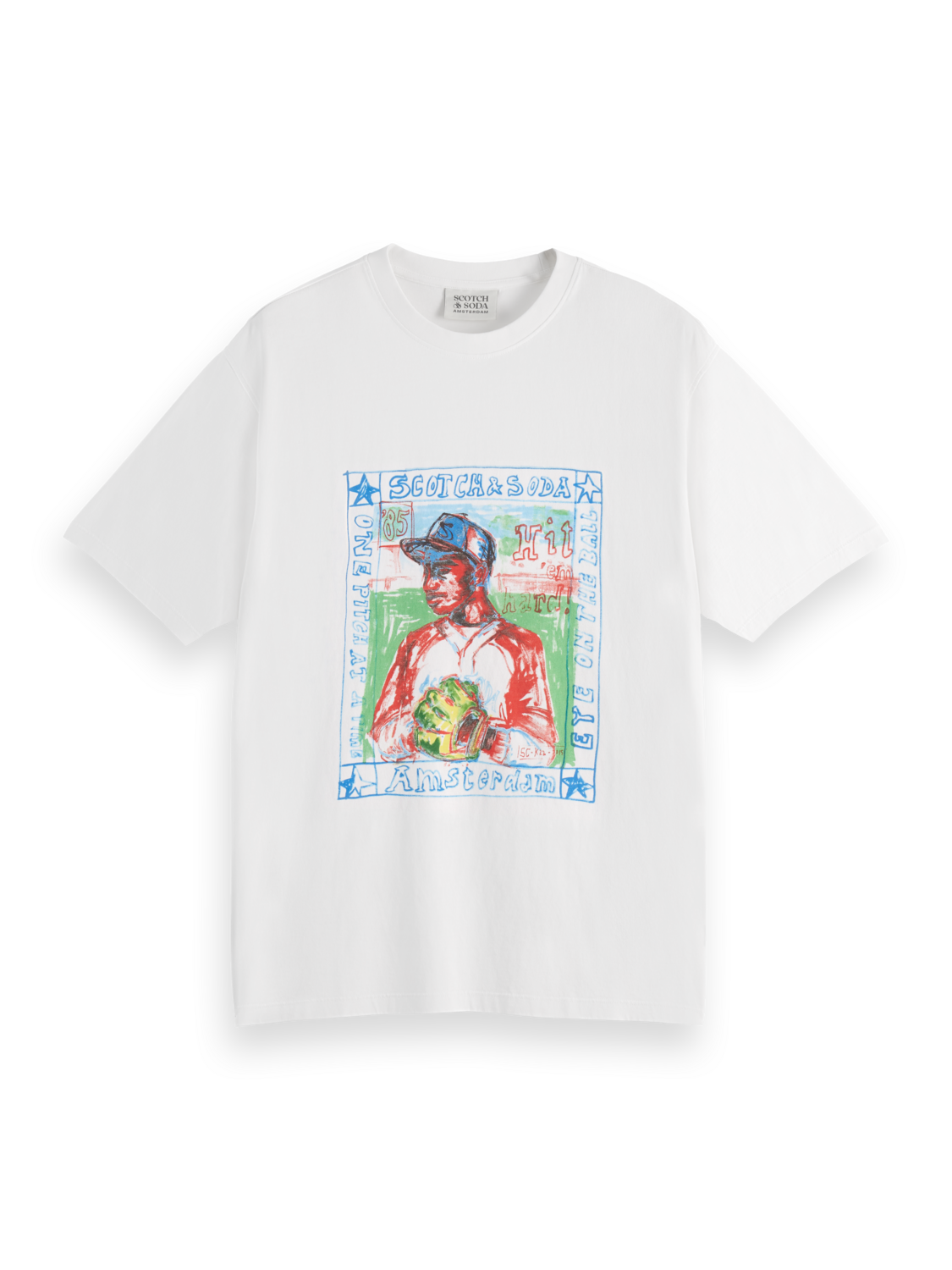 Scotch & Soda - Baseball Artwork Relaxed Tee - White