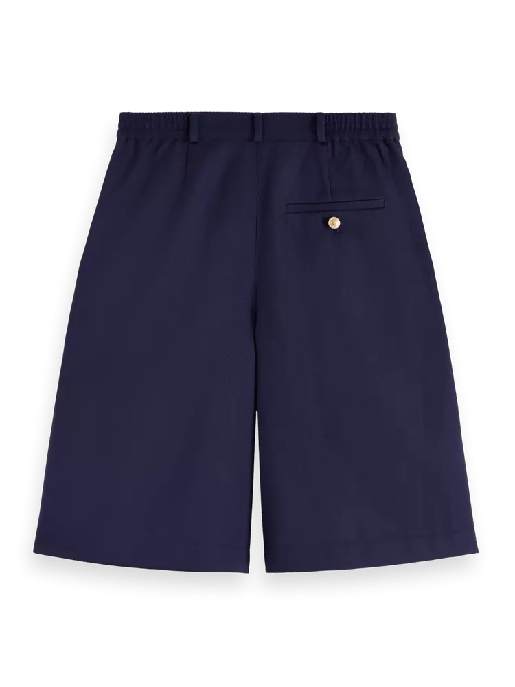 Maison Scotch - Gabardine Twill A-Line Pleat Front Short - Navy