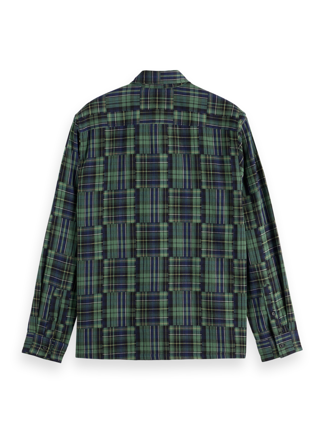 Scotch & Soda - Relaxed Fit Patchwork Shirt - Navy Check