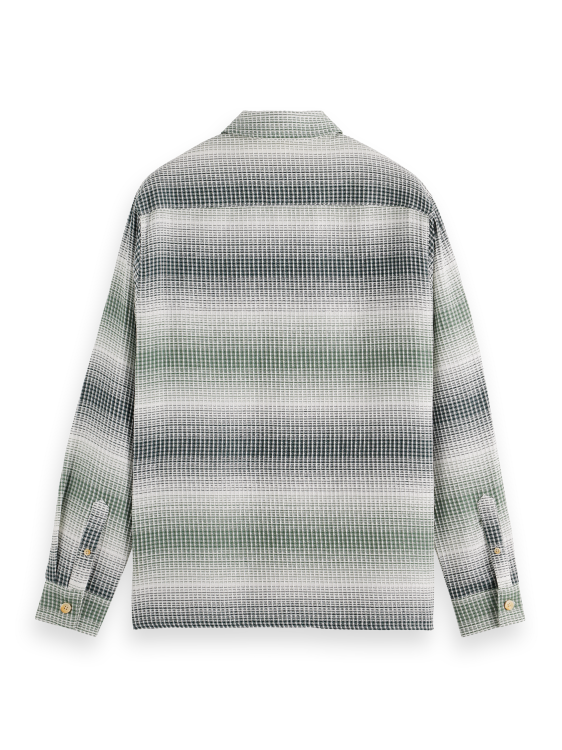 Scotch & Soda - Relaxed Fit Stripe Waffle Shirt - Amsterdam Green Stripe