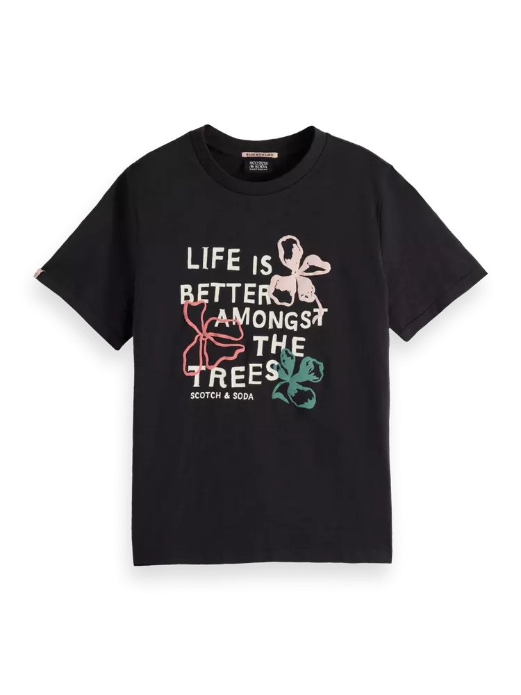 Maison Scotch - Puff Artwork Regular Fit Tee - Black