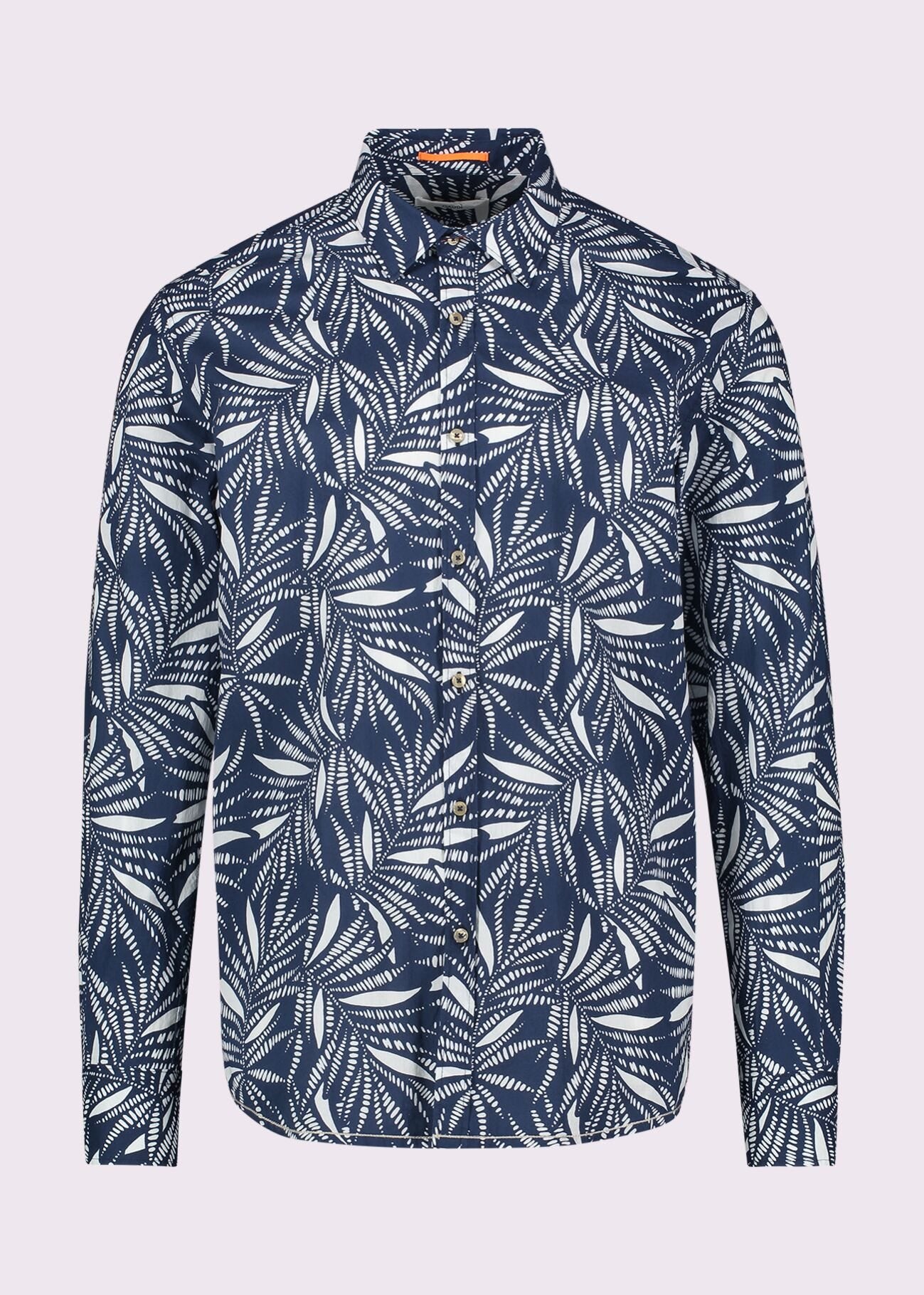 Gaudi - Italiano LS Shirt - White/Navy Palm