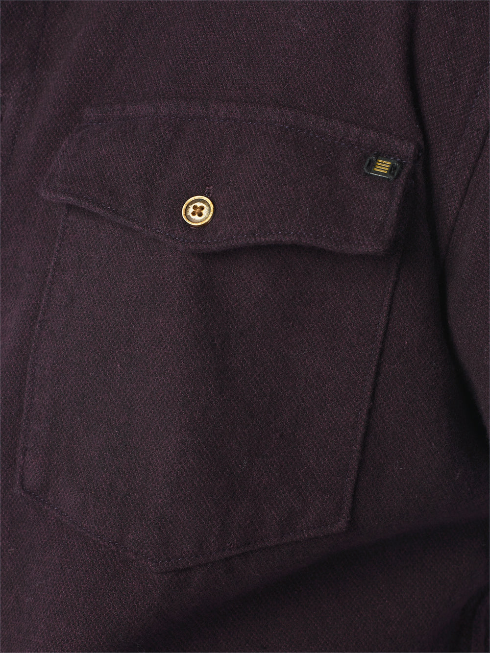 No Excess - Brushed Twill LS Shirt - Aubergine