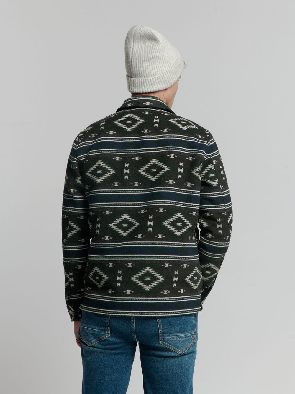 No Excess - Aztec Pattern Overshirt - Black