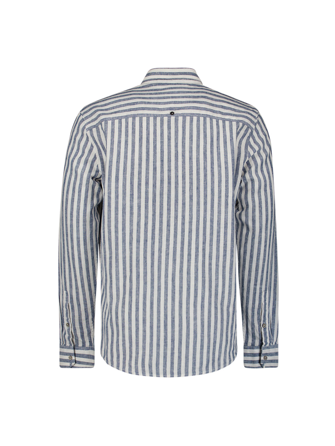 No Excess - Vertical Big Stripes Shirt - Indigo Blue