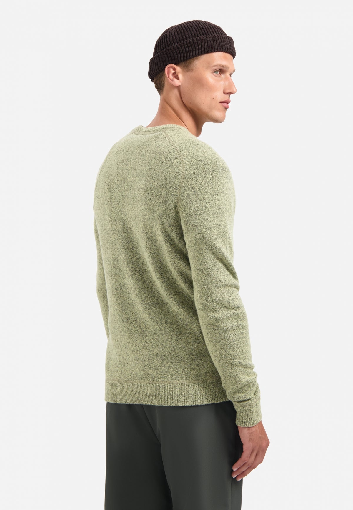 No Excess - Melange Crewneck Pullover - Light Moss