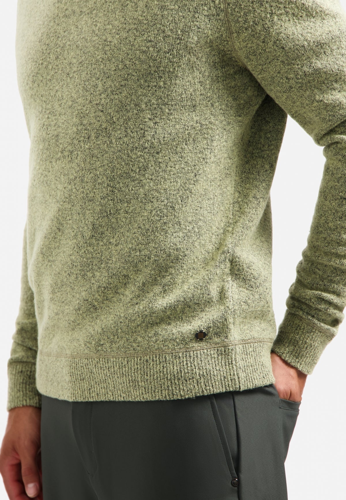 No Excess - Melange Crewneck Pullover - Light Moss
