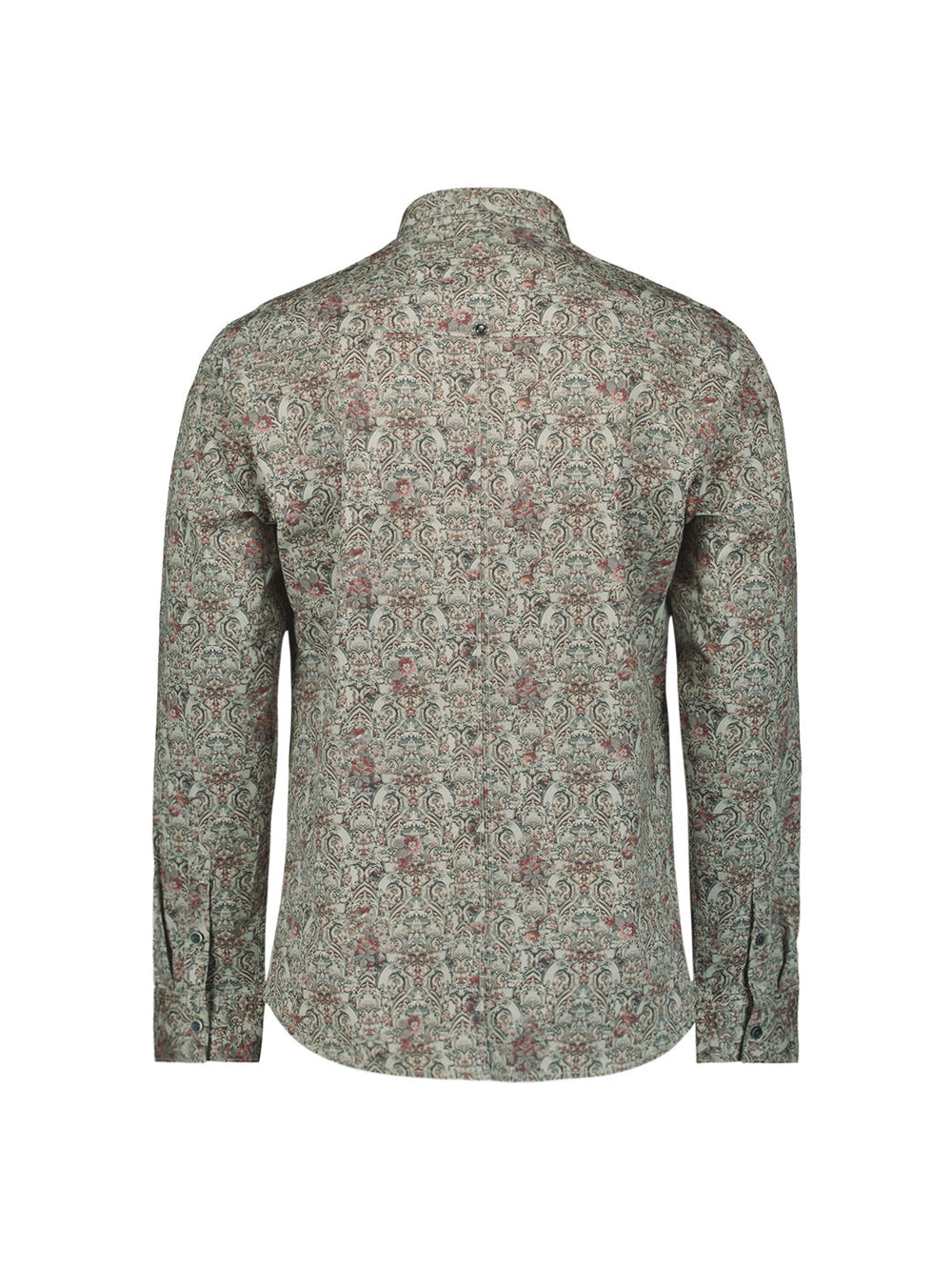 No Excess - Damask Floral LS Shirt - Dark Grey