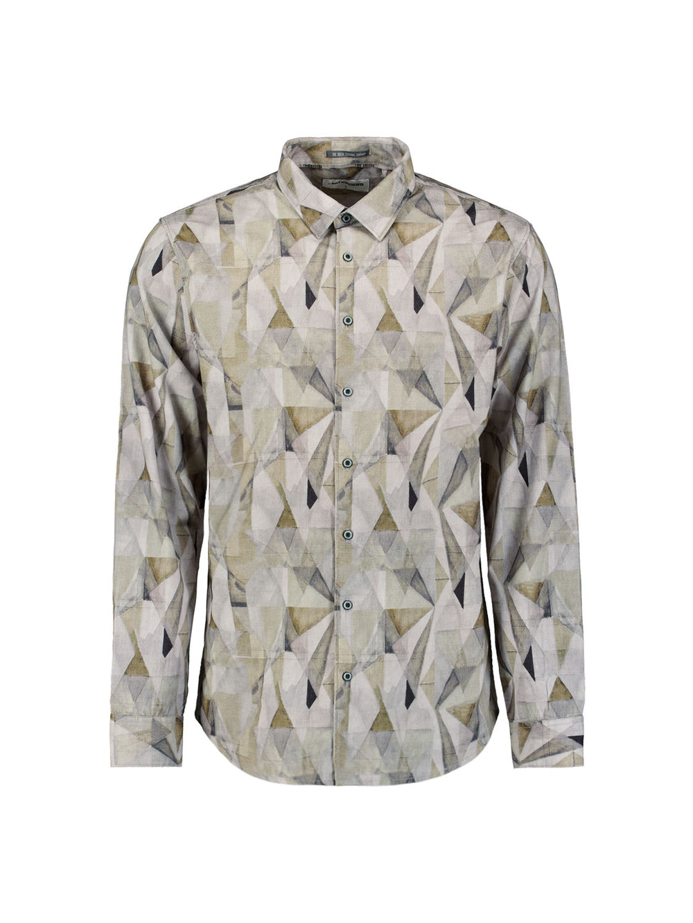 No Excess - Prism Print Cord LS Shirt - Light Moss