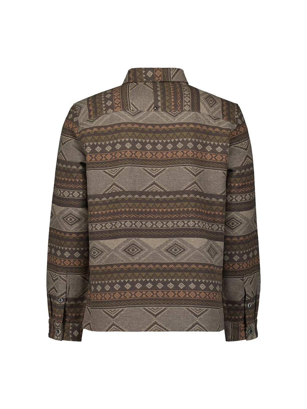 No Excess - Jacquard Pattern Overshirt - Taupe