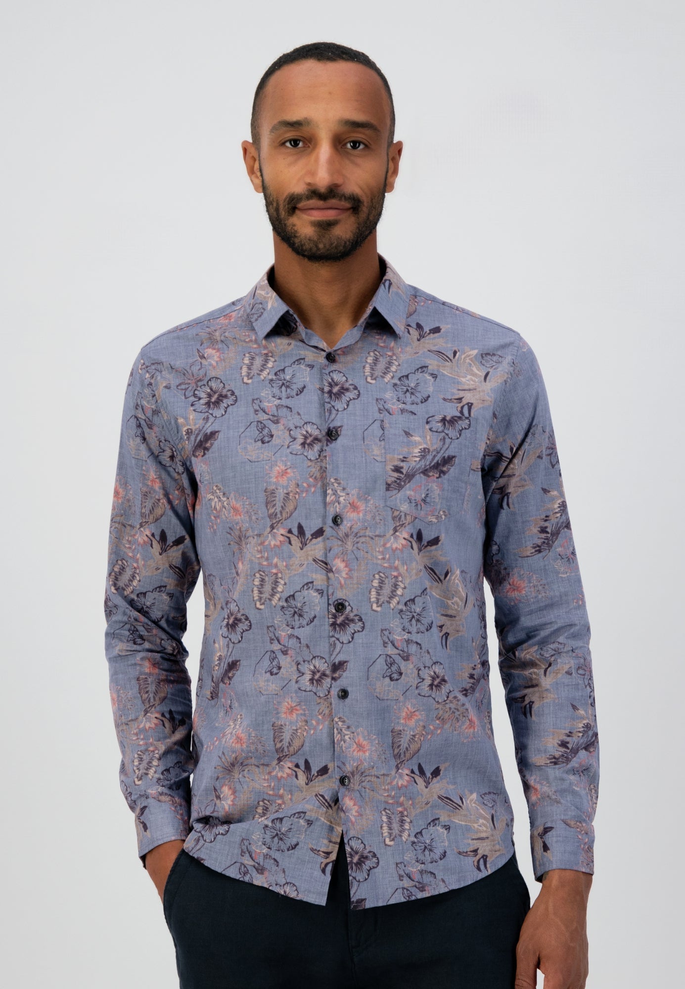 Dstrezzed - Octagon Flower Voile Shirt - Moonlight Blue