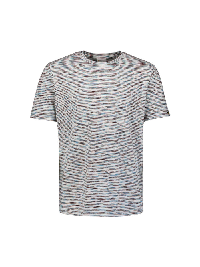No Excess - Space Dye Stripe Tee - White