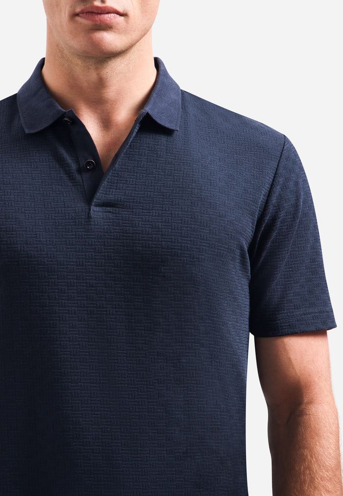 No Excess - Weave Knit SS Polo - Night
