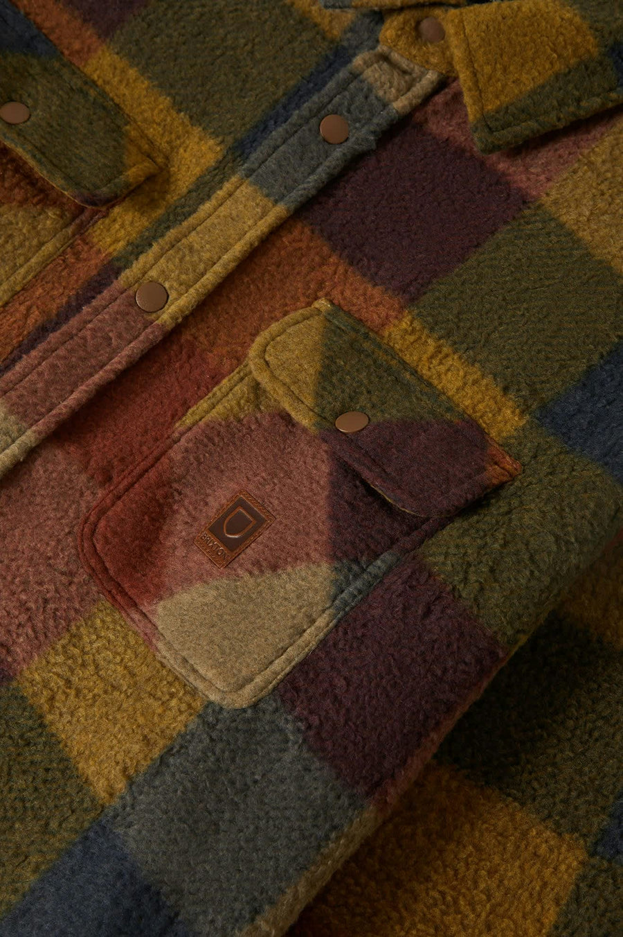 Brixton - Bowery Arctic Stretch Fleece LS Shirt - Rust/Copper Plaid