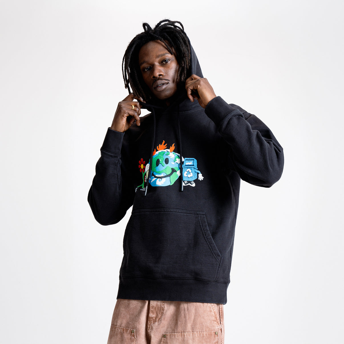 Market - Smiley Studios Hoodie - Washed Black