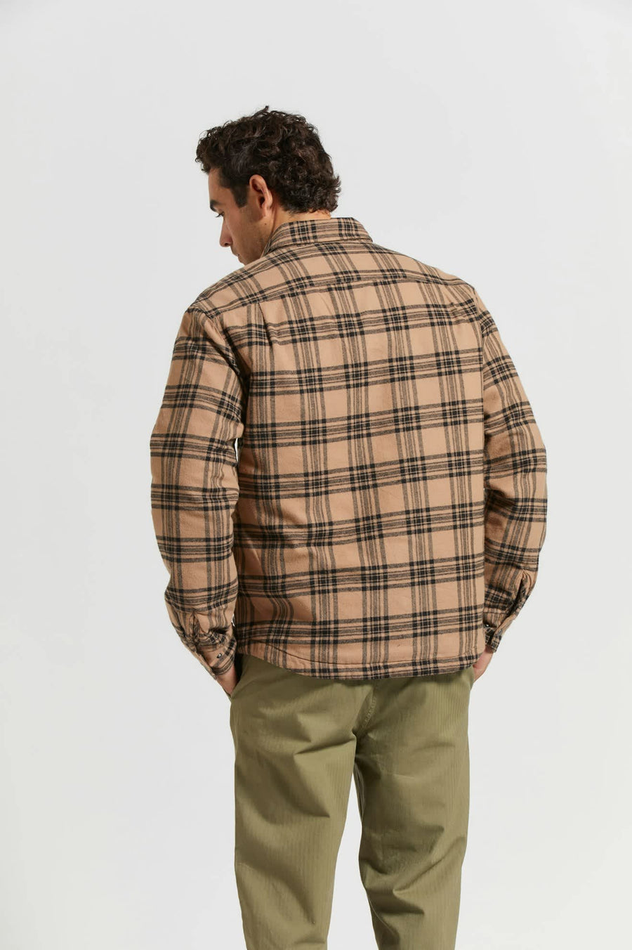 Brixton - Bowery Quilted Flannel - Woodsmoke/Black