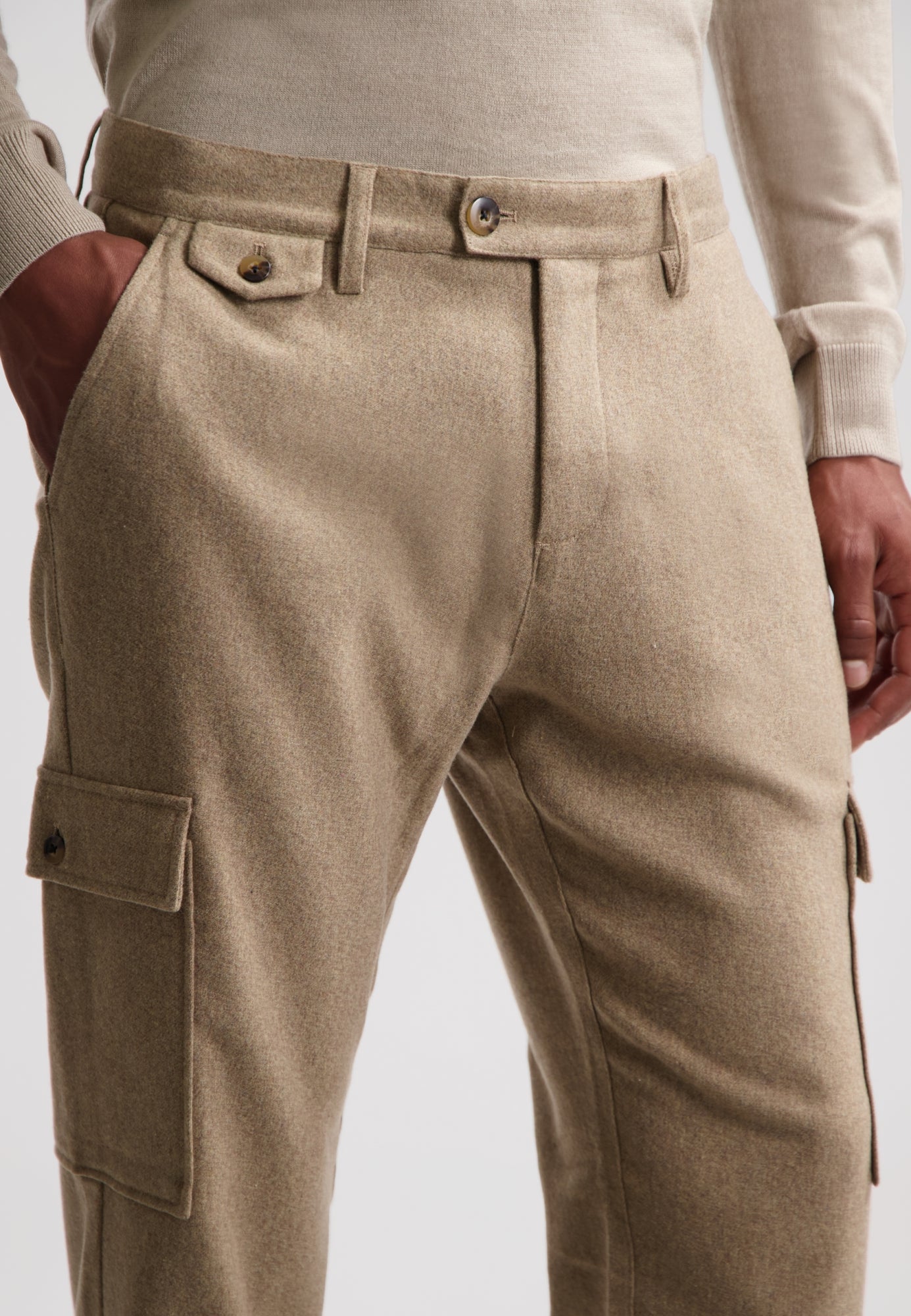 Dstrezzed - Marlon Tapered Wool Combat Pant  - Coffee