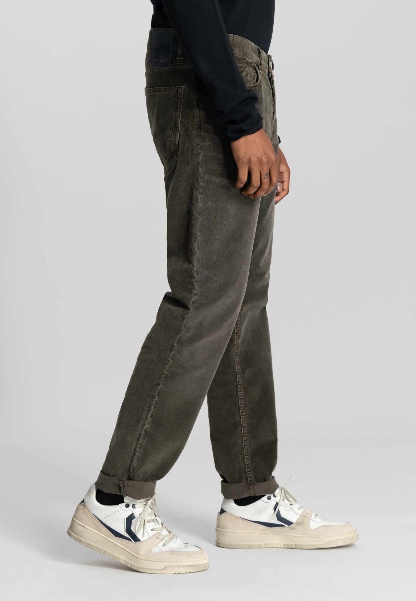 Dstrezzed - Gent D Loose Tapered Faded Ribcord Chino - Olive