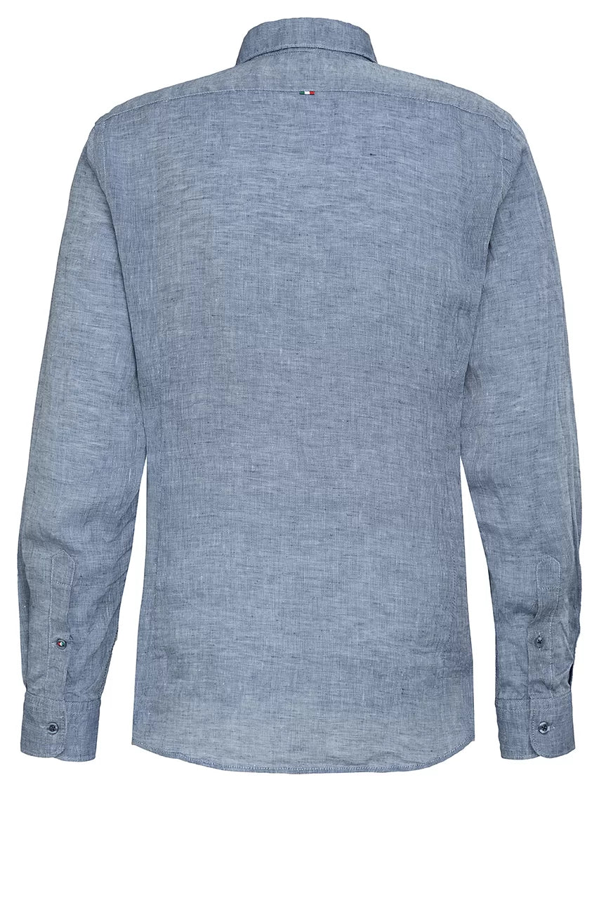 Fil Noir - Roma HBD Shirt - Indigo Linen