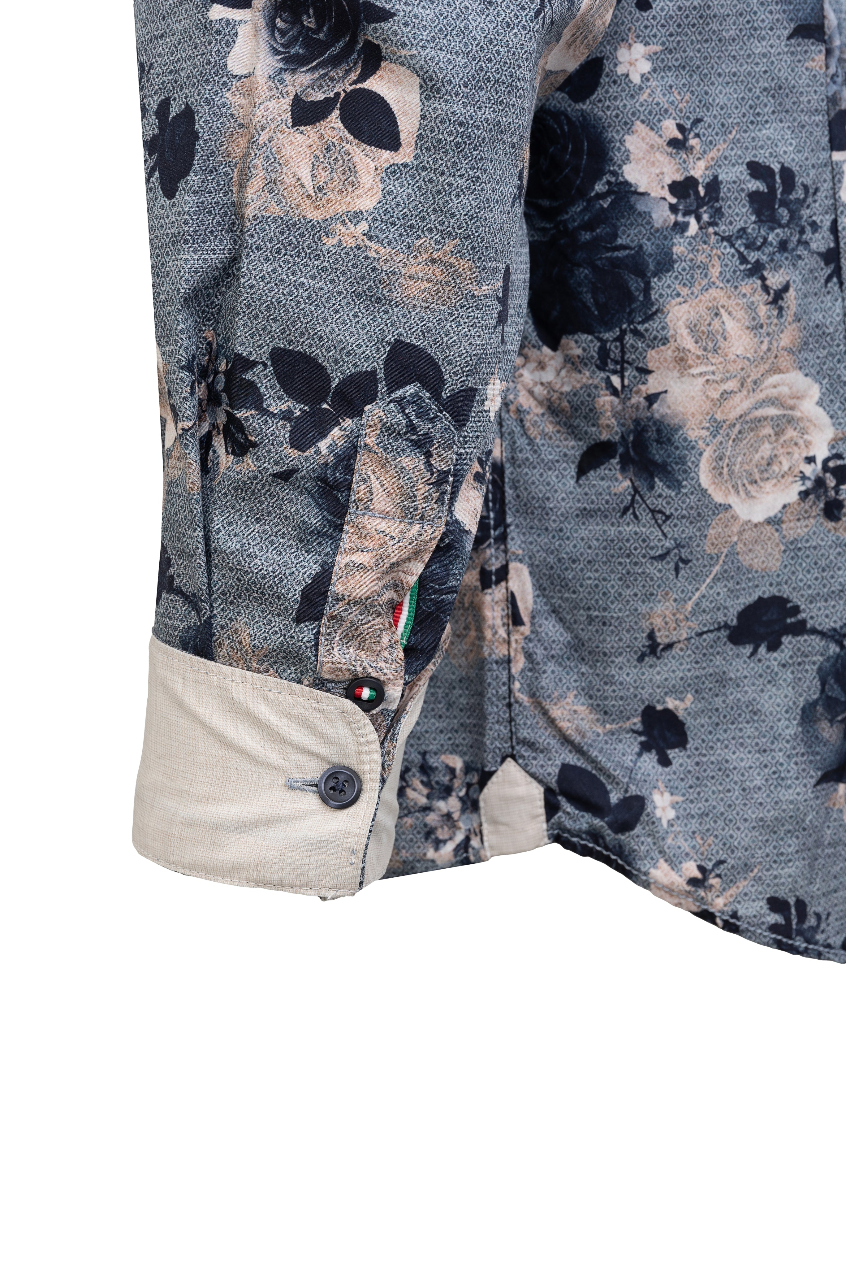 Fil Noir - Treviso HBD Shirt - Nightblue Roses
