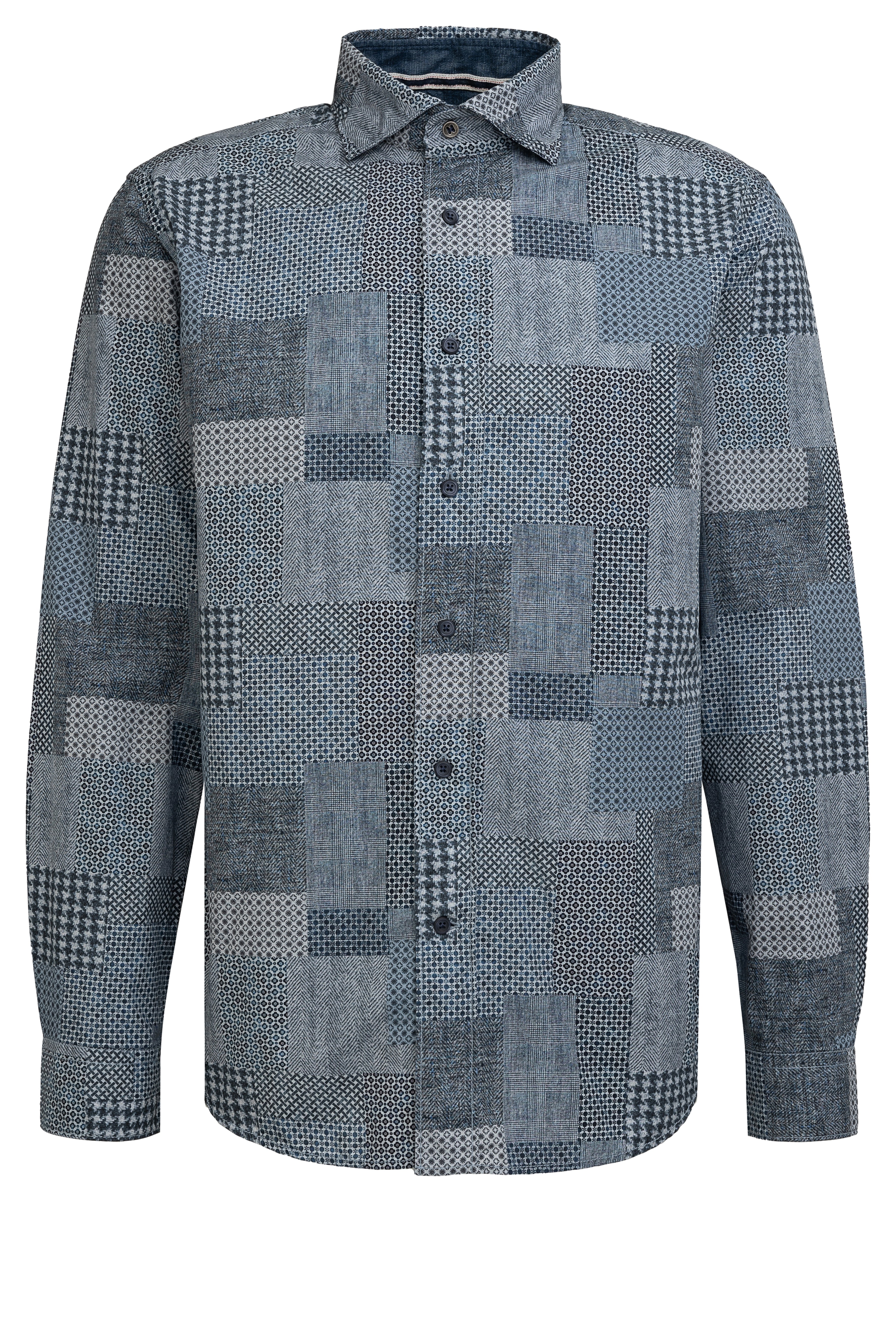 Fil Noir - Giuseppe HBD Shirt - Patchwork Indigo