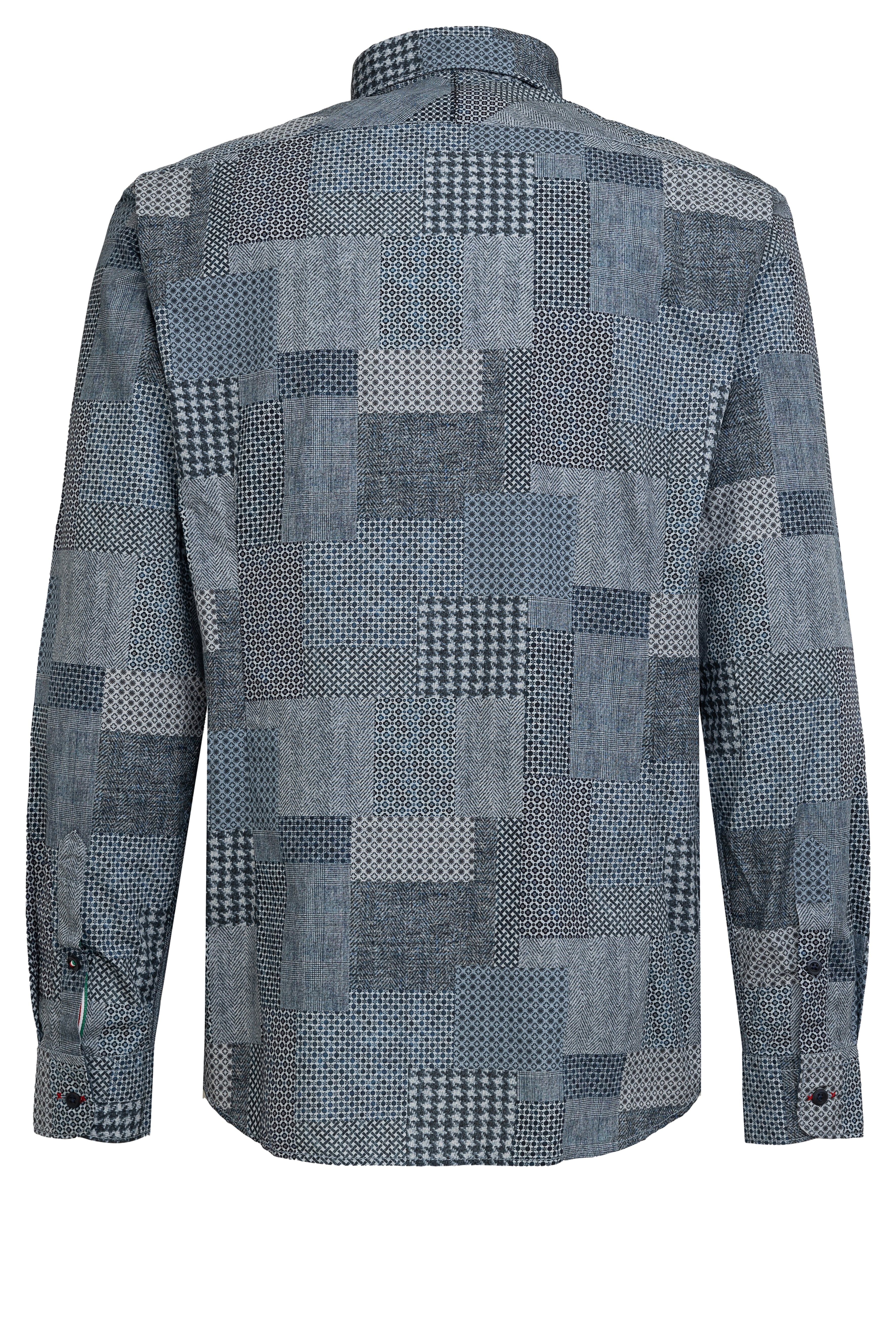 Fil Noir - Giuseppe HBD Shirt - Patchwork Indigo