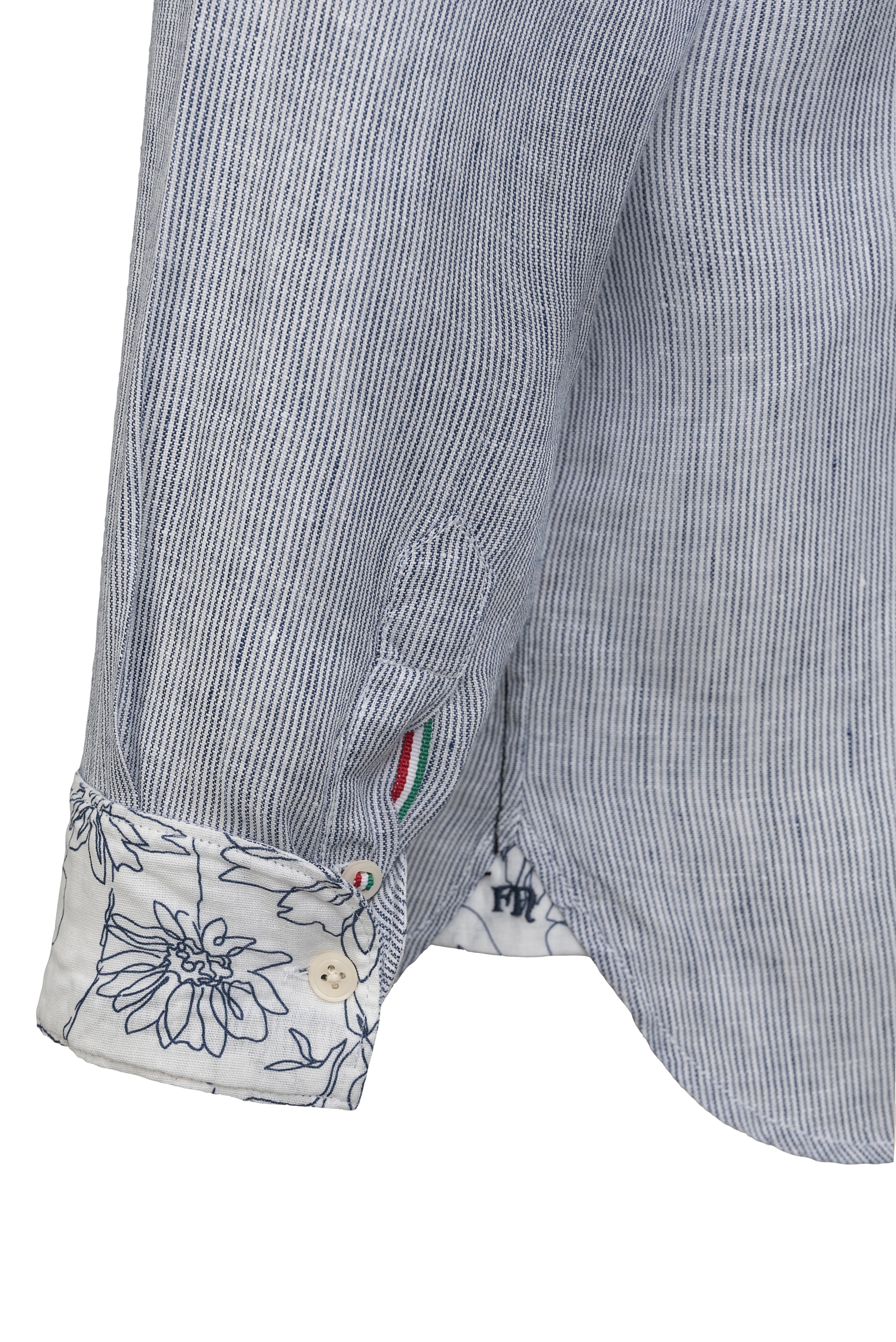 Fil Noir - Roma HBD Shirt - Ink Stripe Linen